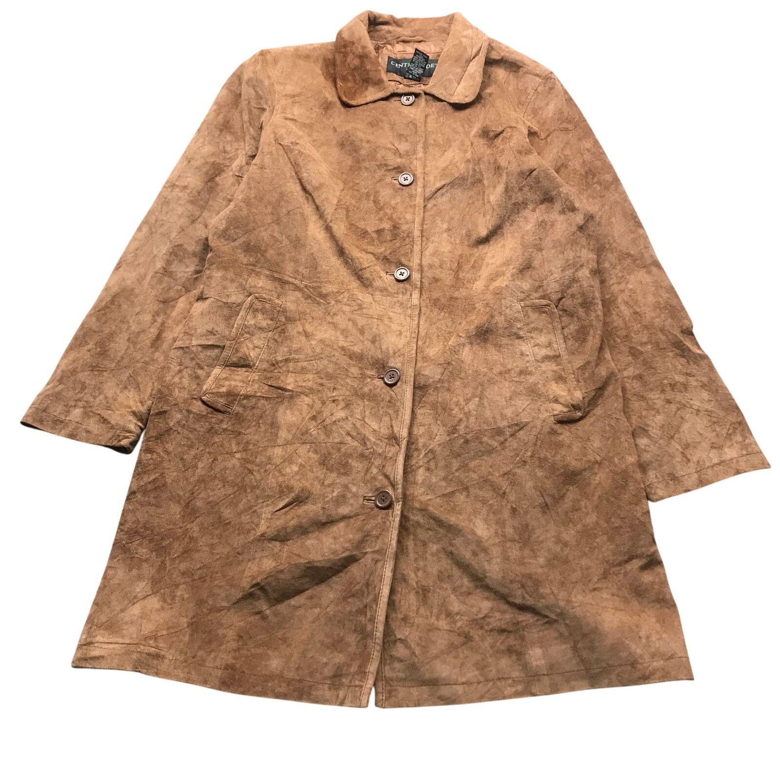 Other Centigrade Suede Leather Lined Trench Coat Jacket Womens M Size M / US 6-8 / IT 42-44 - 1 Thumbnail