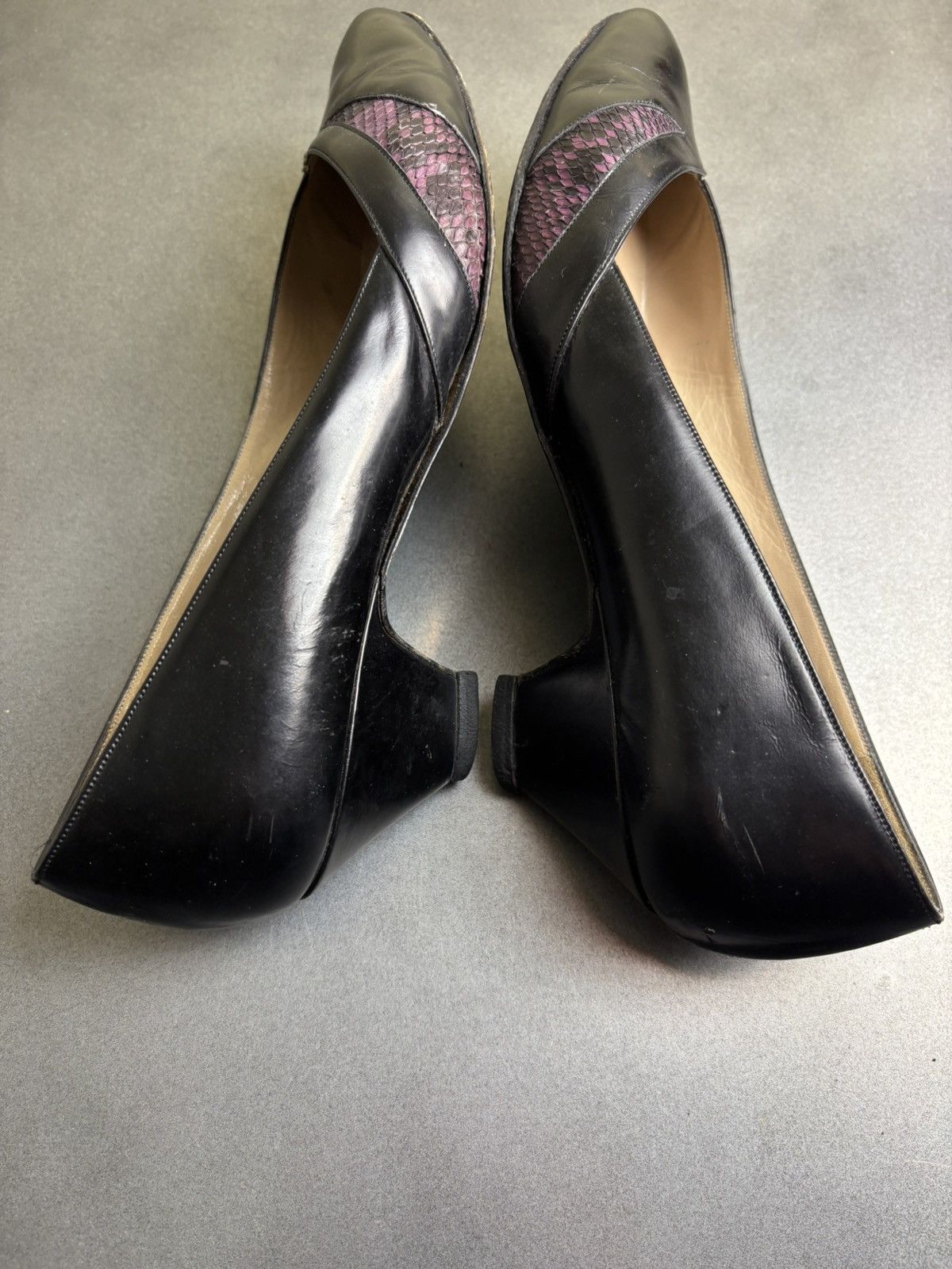 Gucci × Vintage 1970s Gucci Heels Vintage Gucci Leather Pumps Snake Skin Bag Size US 8.5 / IT 38.5 - 8 Thumbnail