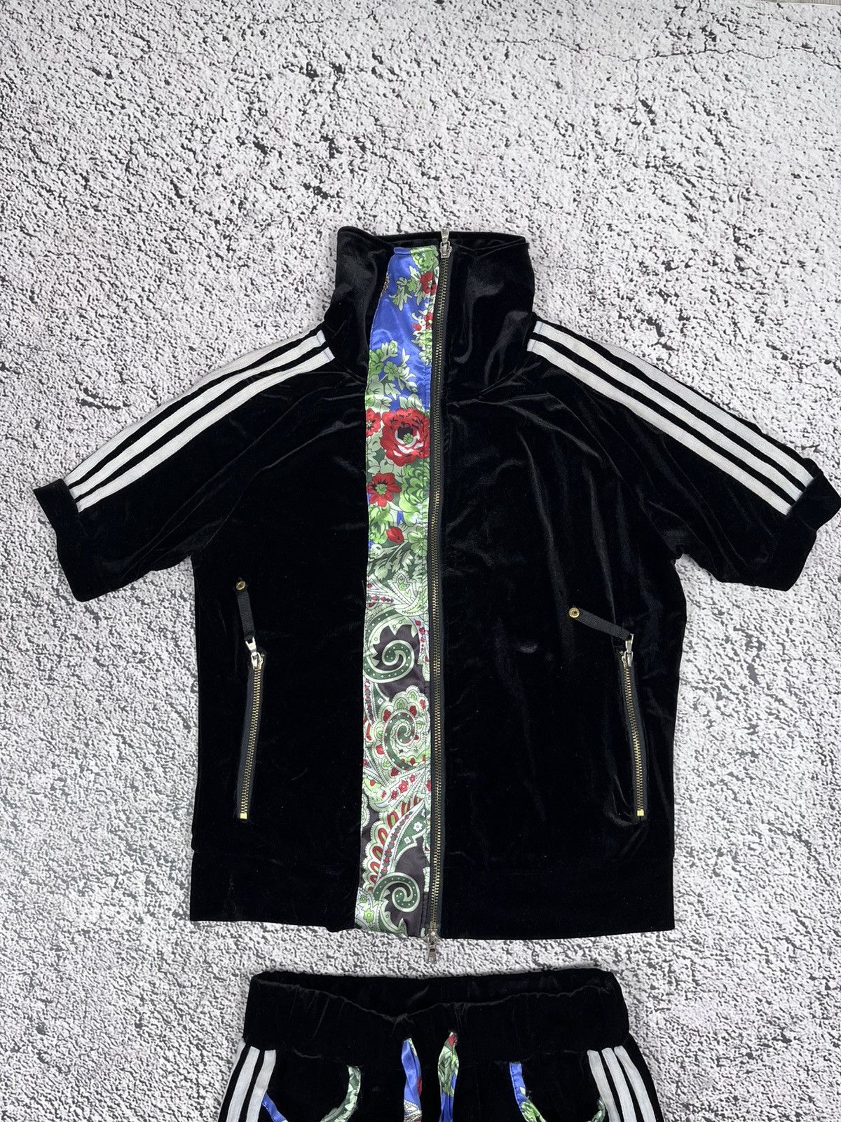 Denis Simachev Denis Simachev Velvet Tracksuit Black Floral Stripe Set Rare Size 28" / US 6 / IT 42 - 3 Thumbnail