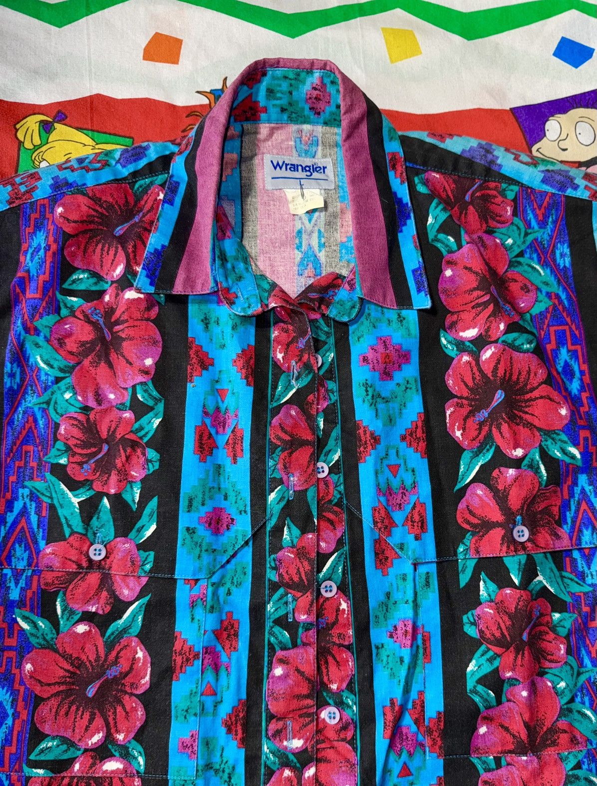 Wrangler Vintage Wrangler Aztec Flower Short Sleeve Shirt Size US M / EU 48-50 / 2 - 4 Thumbnail