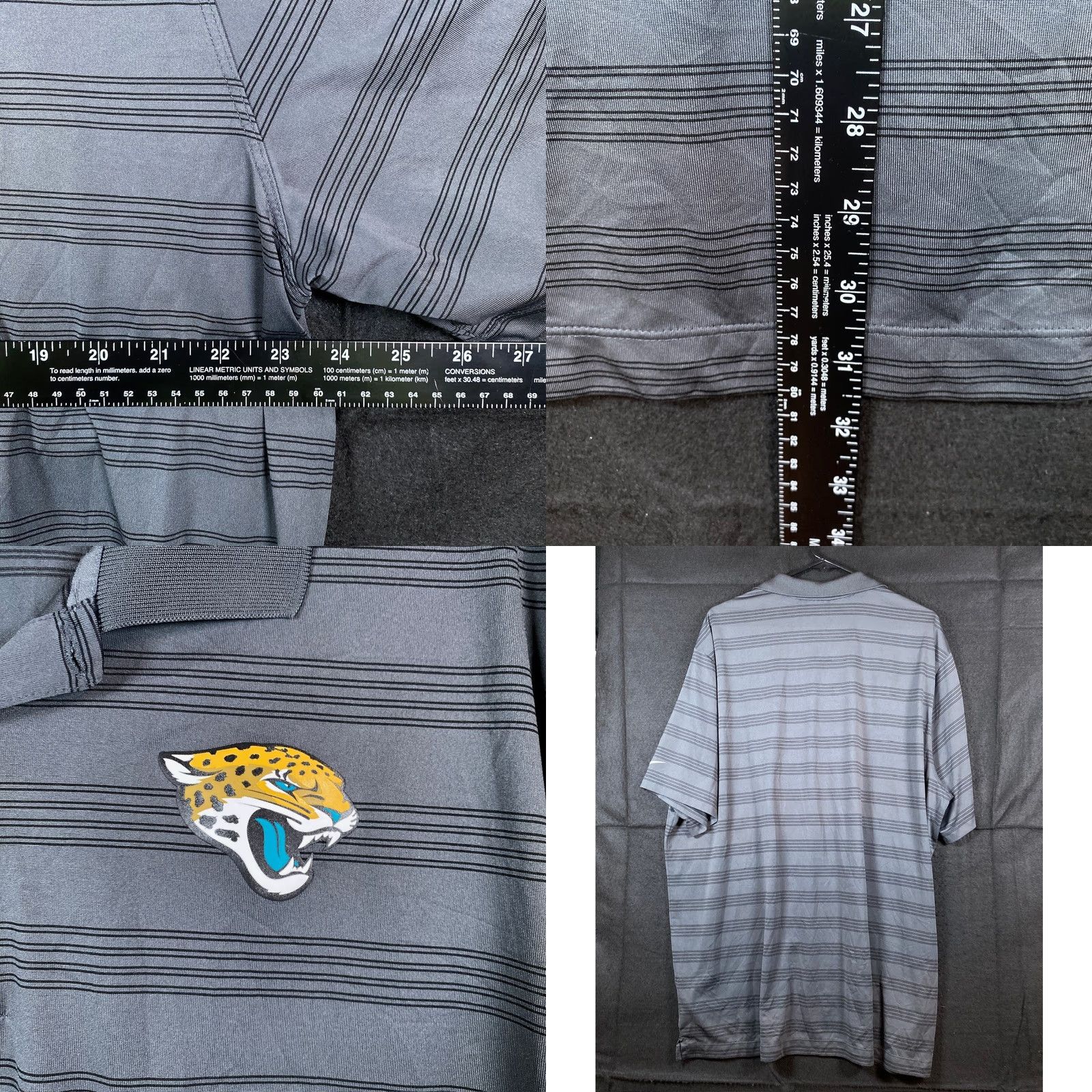 Nike Nike NFL Mens Shirt Gray Striped On Field DriFit Jacksonville Jaguars Polo XXL Size US XXL / EU 58 / 5 - 8 Thumbnail