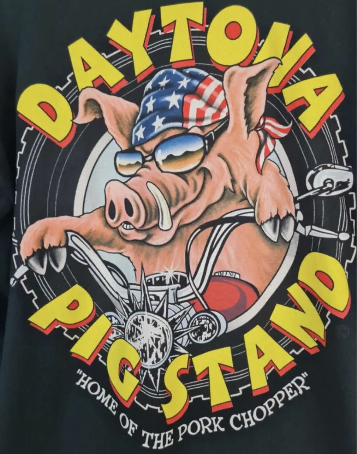 Vintage Vintage Biker Daytona pig stand print 2000s t shirt black L Size US L / EU 52-54 / 3 - 3 Thumbnail