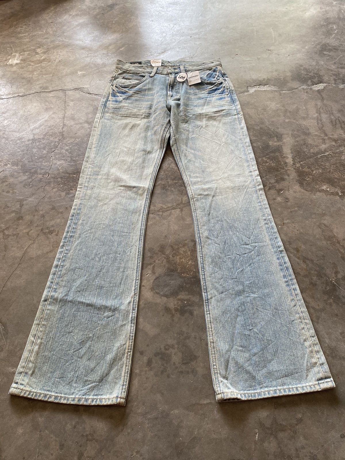 Lee × Vintage Flare Jeans Vintage Lee Riders Fade Distressed Boot Cut Size US 28 / EU 44 - 8 Thumbnail