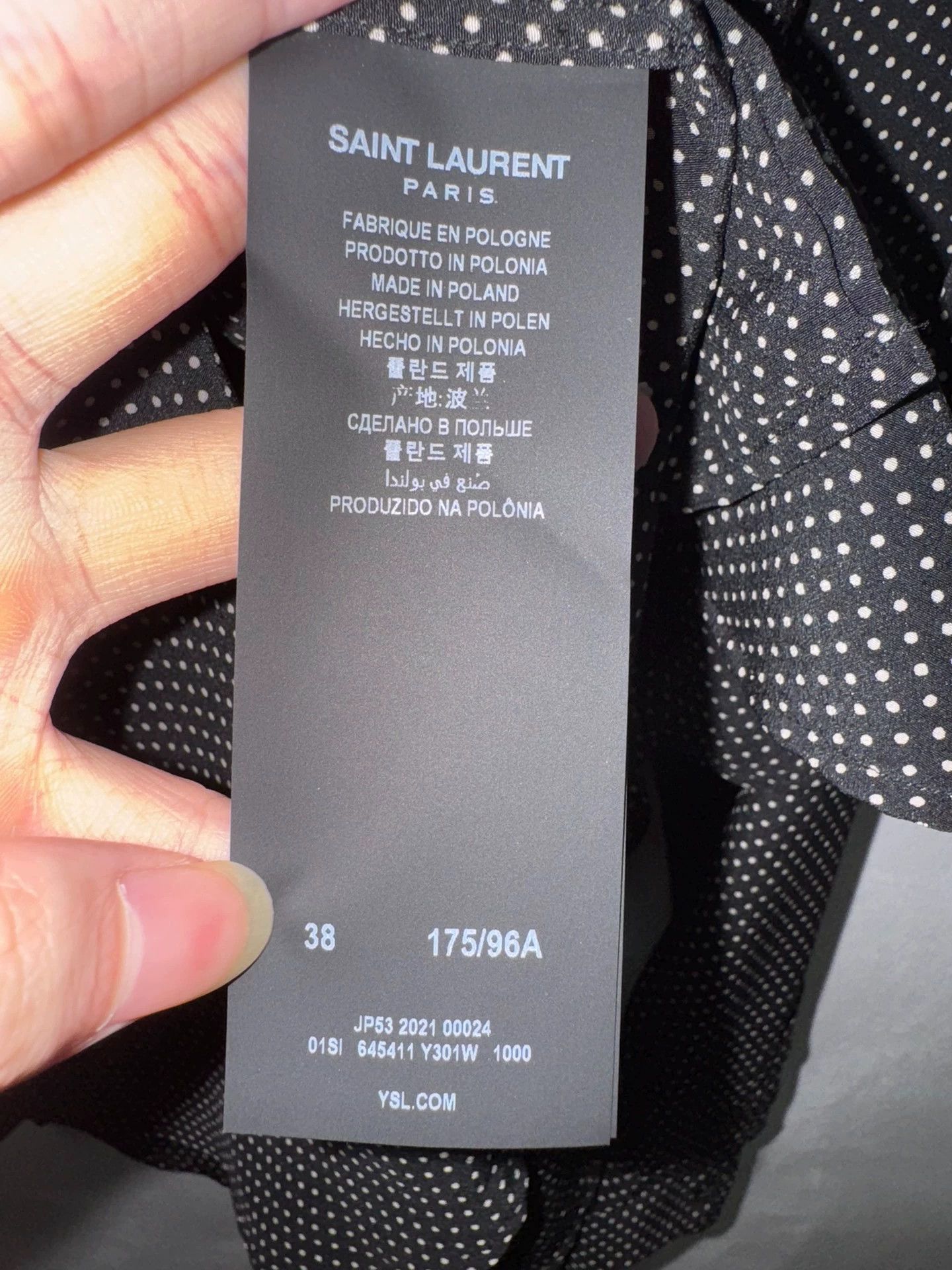 Saint Laurent Paris Saint Laurent SLP21FW Polka Dot Shirt with All-Over Print Size M / US 6-8 / IT 42-44 - 6 Thumbnail