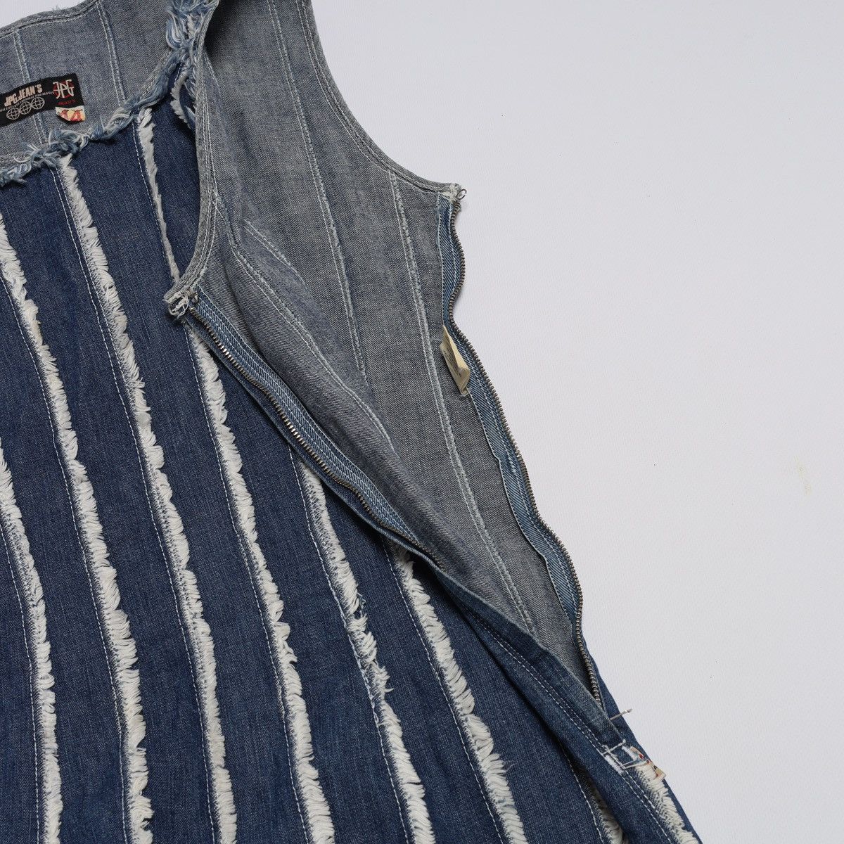 Jean Paul Gaultier Jean Paul Gaultier JPG Jeans Denim Raw Edge Fringe Dress Max Size M / US 6-8 / IT 42-44 - 18 Thumbnail