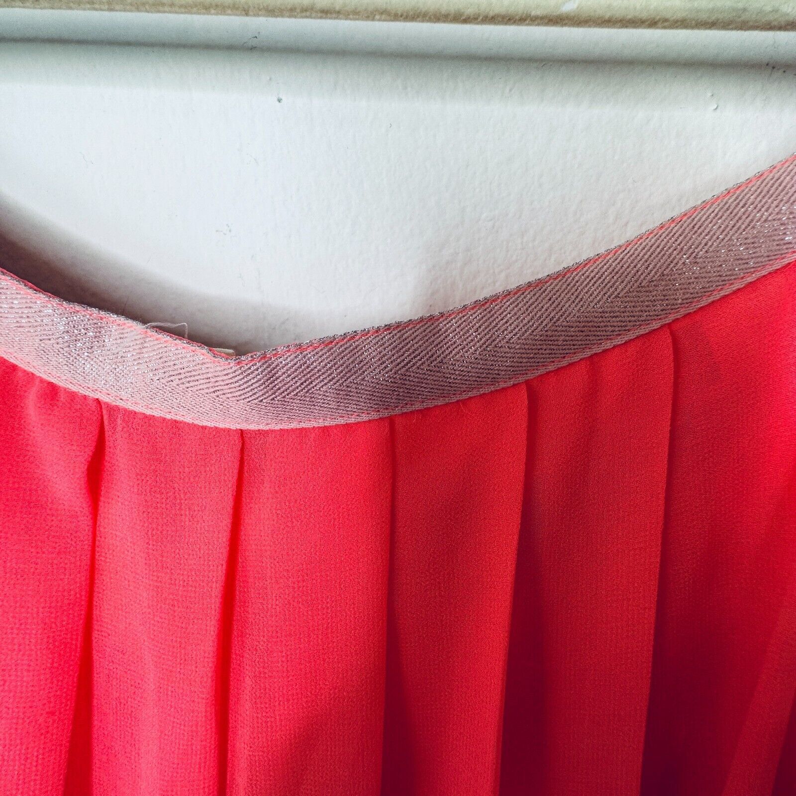 Other Love Riche Pink Sheer Maxi Short Slip Silver Shimmer Waist L Size 36" / US 14 / IT 50 - 8 Thumbnail