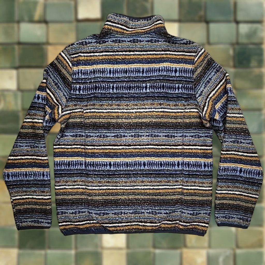 Denime Rock & Roll Denim Sweater Mens Small Multicolor Striped Fleece 1/4 Zip Pullover Size US S / EU 44-46 / 1 - 1 Thumbnail