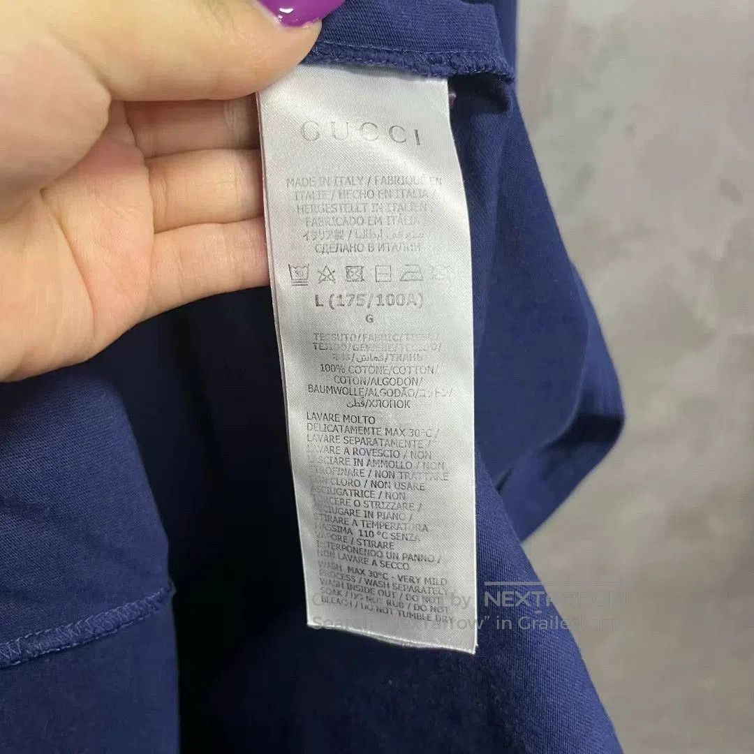 Gucci gucci navy cotton t-shirt with logo. Size US L / EU 52-54 / 3 - 4 Thumbnail