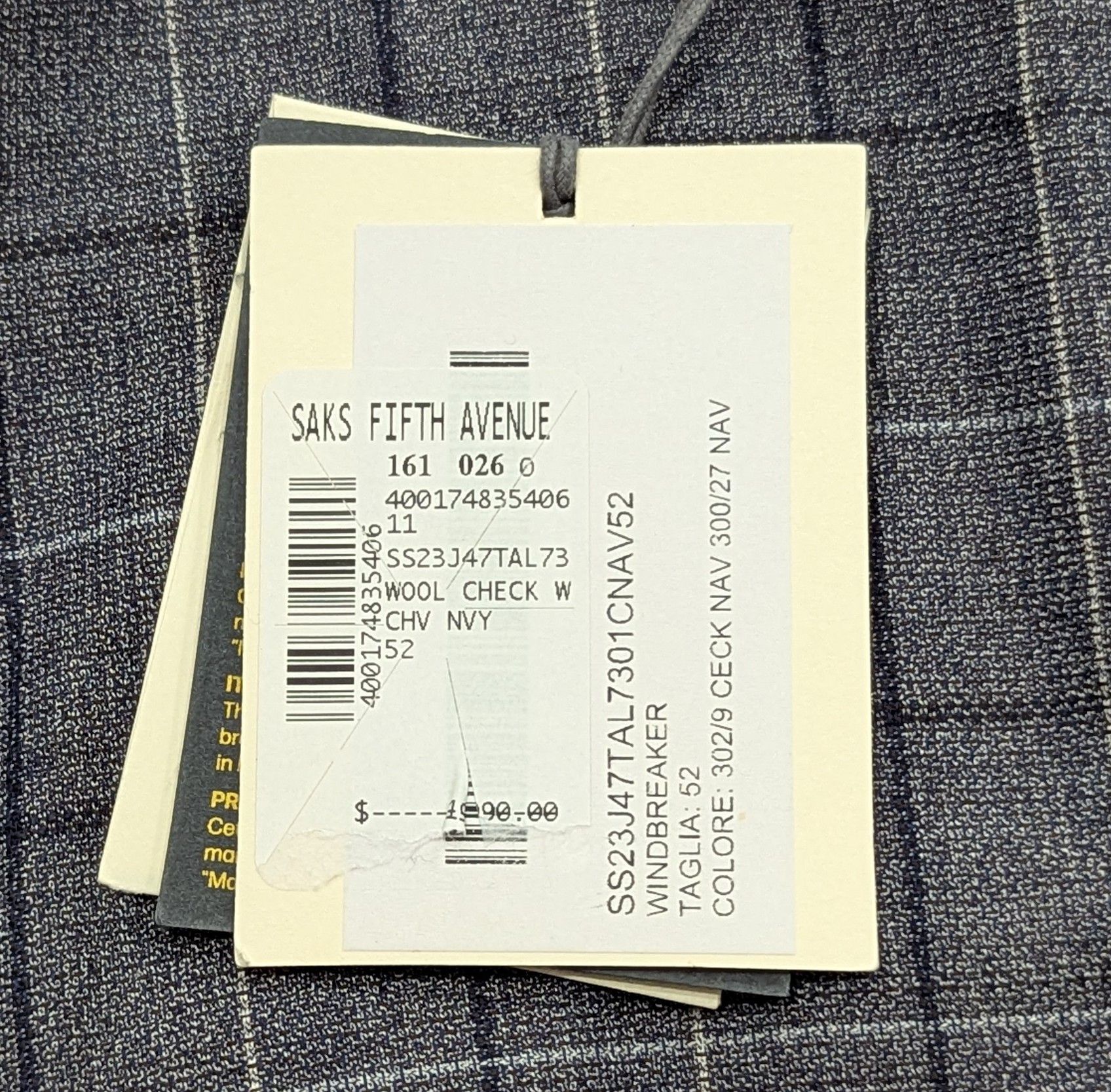 Other Brett Johnson Wool Check Windbreaker Jacket Navy 52 US 42 Size US L / EU 52-54 / 3 - 10 Thumbnail