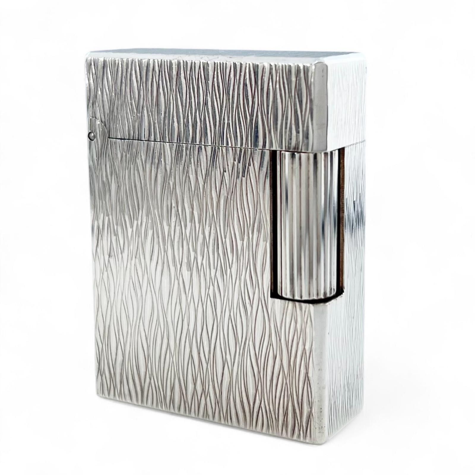 Other Other Dupont Short Wave Pattern Silver Lighter Metal Lighter DUTY FREE for USA Size ONE SIZE - 1 Thumbnail