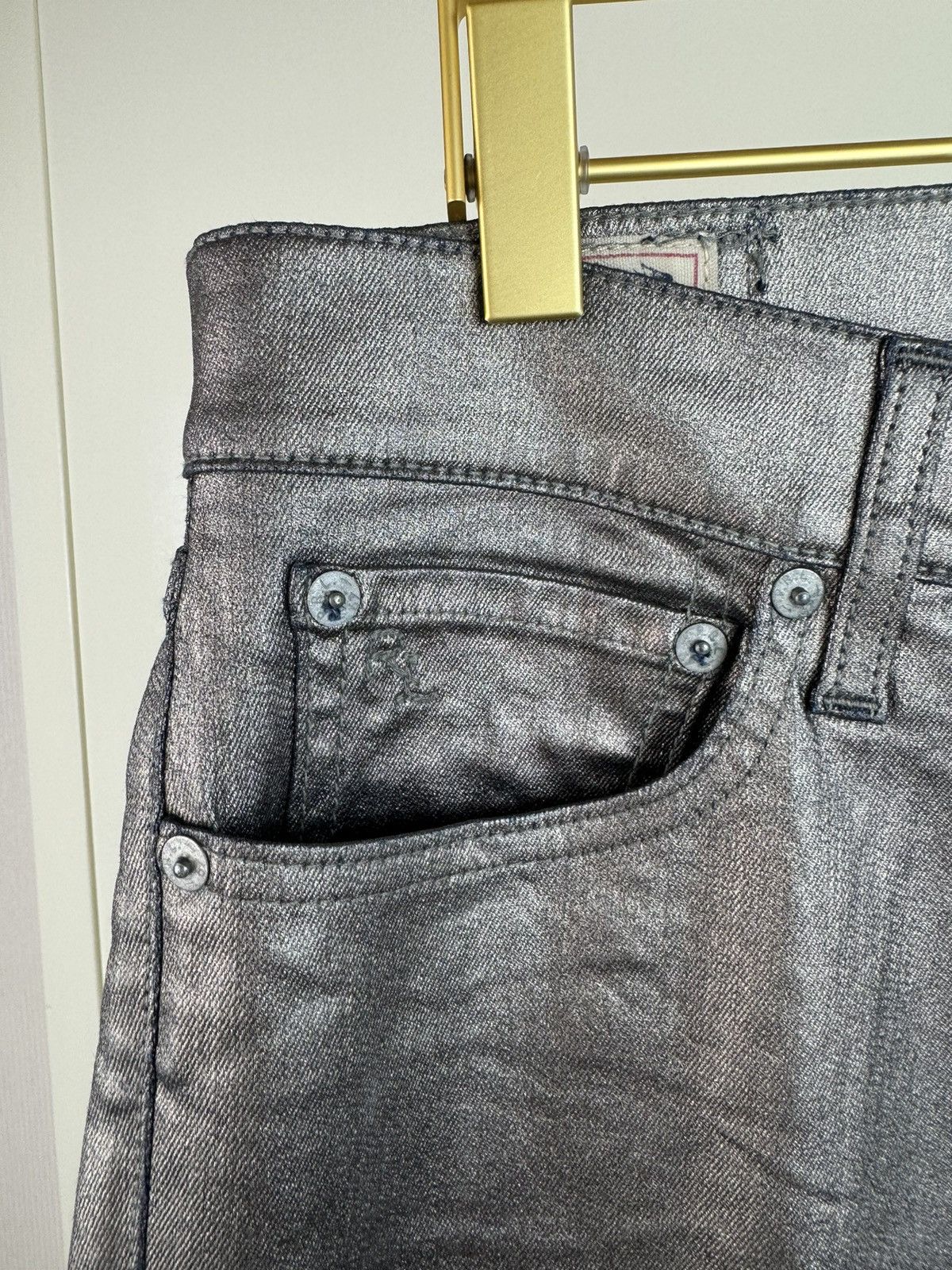 Ralph Lauren Ralph Lauren tompkins skinny metalized rubberized jeans 28 Size 28" / US 6 / IT 42 - 9 Thumbnail