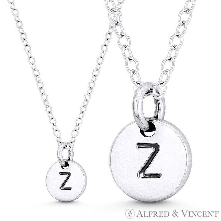 Other Initial Letter "Z" Engraved Tiny Circle Pendant Size ONE SIZE - 1 Preview