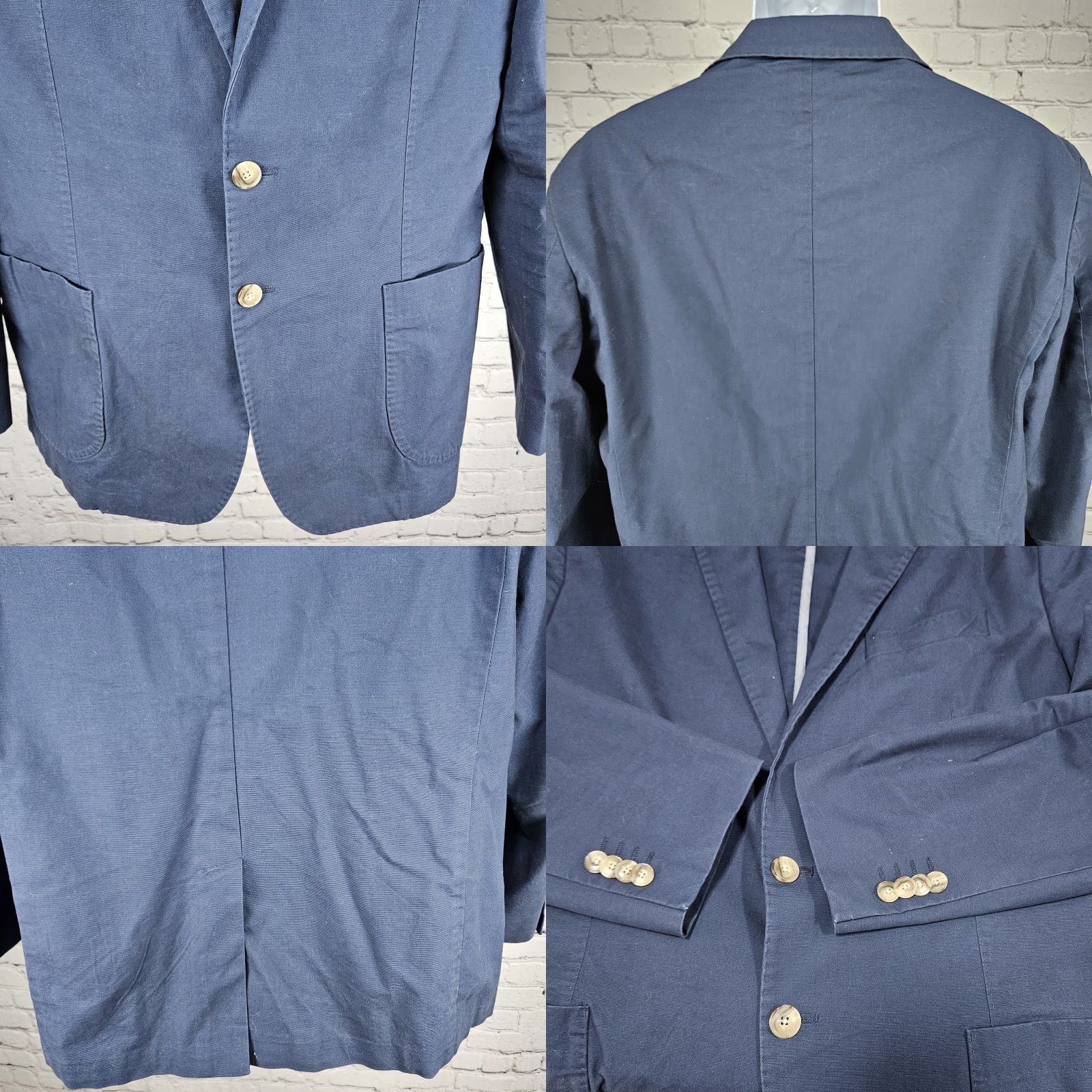 Jos. A. Bank Jos A Bank Navy Blazer Sport Coat 2 Button Regular 44R Men Blue Solid Notch Lapel Classic Relaxed Fit 44R Mens Size 44R - 8 Thumbnail