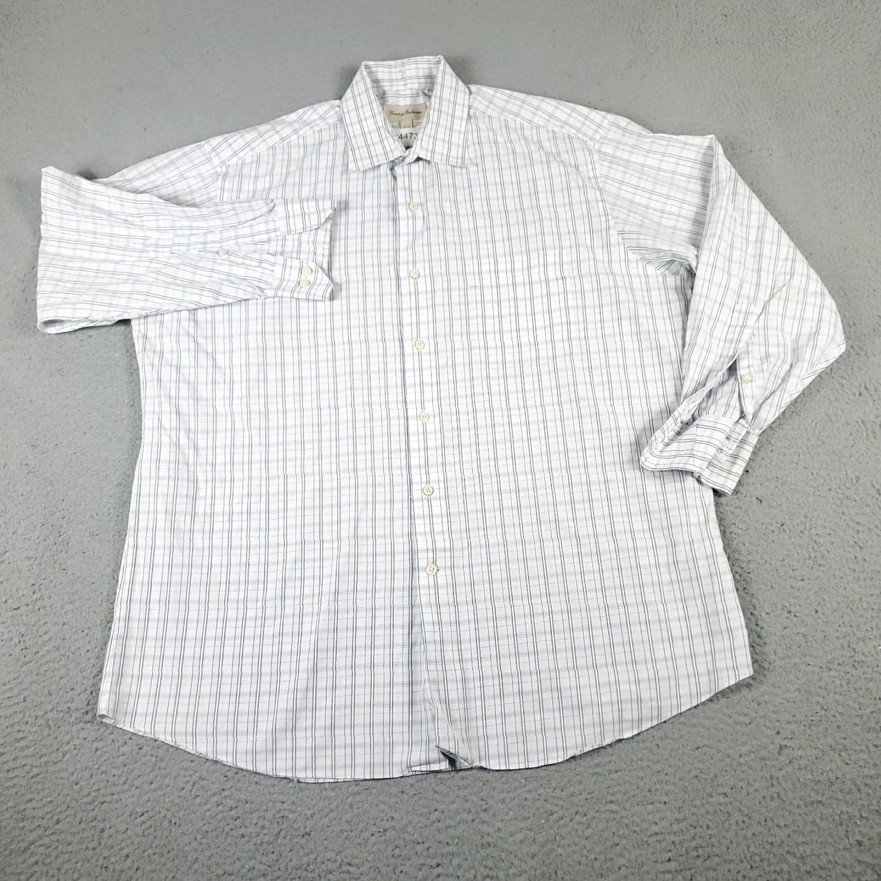 Tommy Bahama Tommy Bahama Shirt Mens 16.5 Blue Plaid Dress Button Up Long Sleeve Cotton Mens Size 42R - 2 Thumbnail