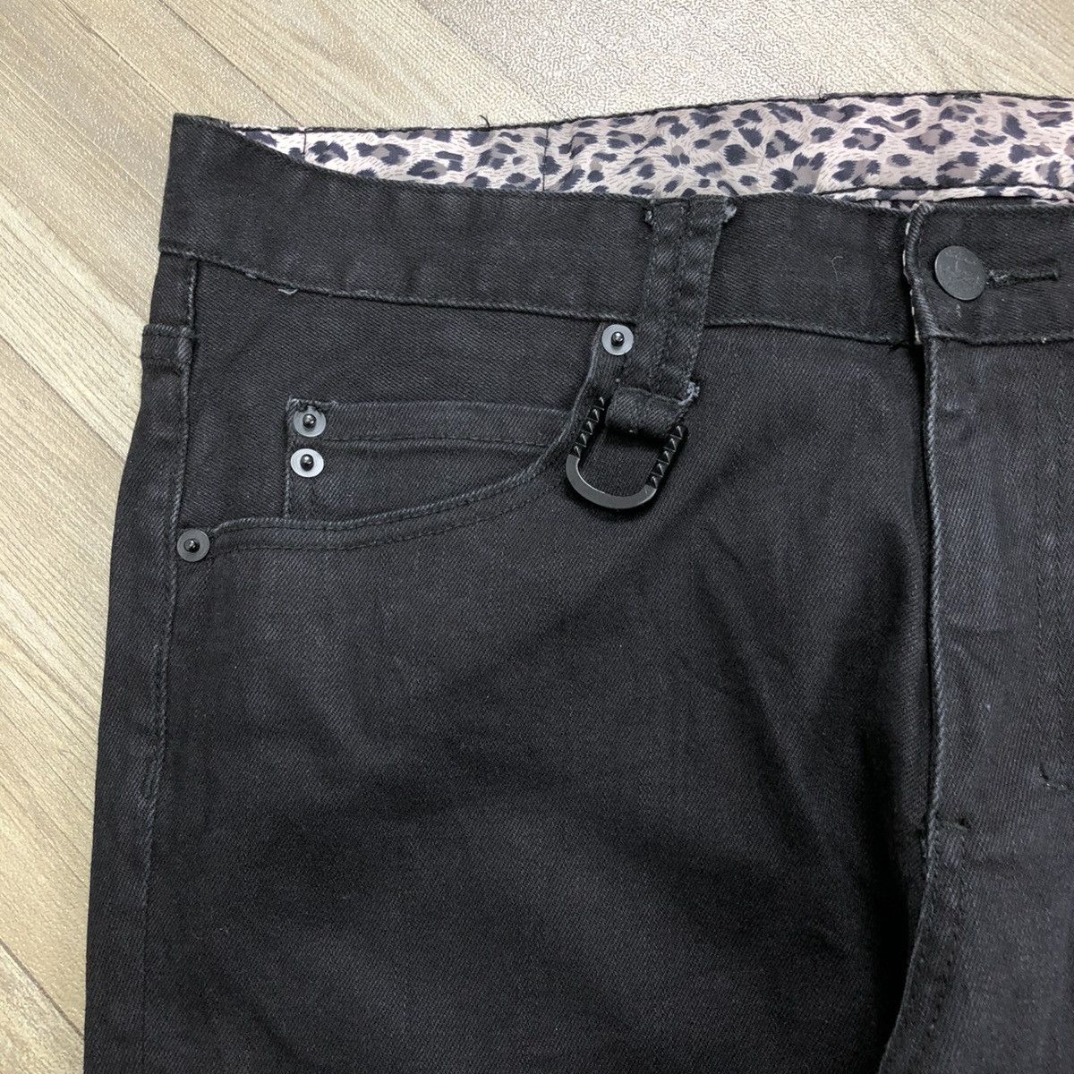 Japanese Brand 2000s Semantic Design x Roen Skulls Leopard Black Jeans Lgb Size US 33 - 6 Thumbnail