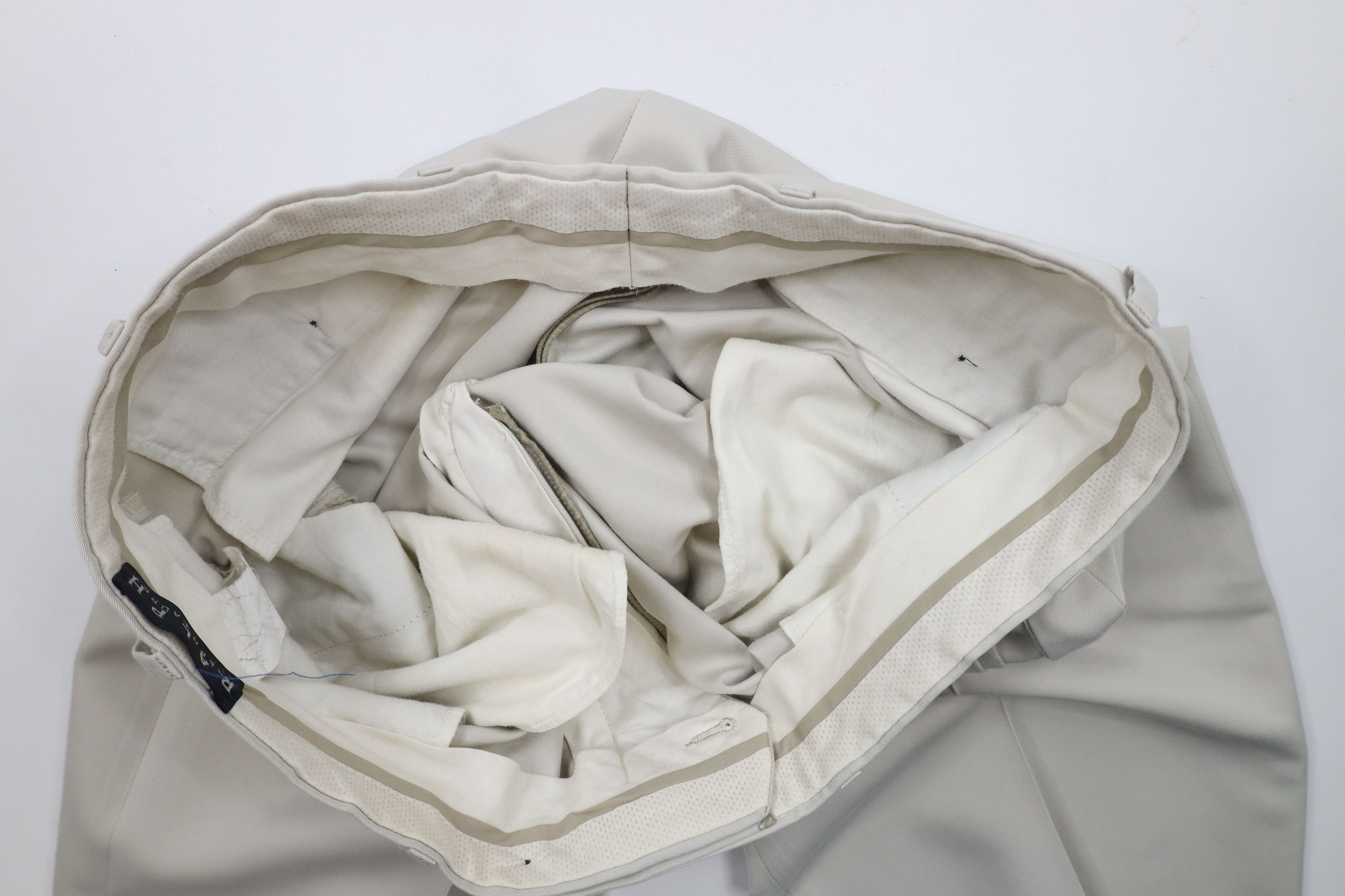 Ralph Lauren × Vintage Vintage 90s Ralph Lauren Cuffed Wide Leg Chino Pants Beige Size US 36 / EU 52 - 9 Thumbnail
