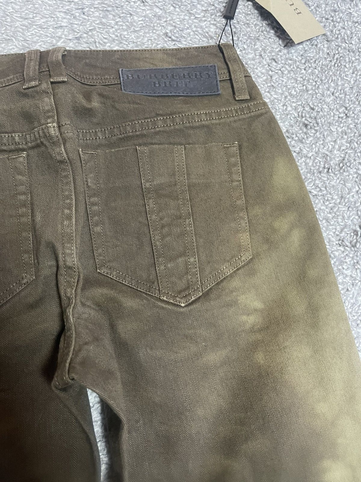 Burberry Burberry Brit Kensington Olive Tie Dye Low Rise Skinny 28 Size 24" / US 00 / IT 34 - 3 Thumbnail