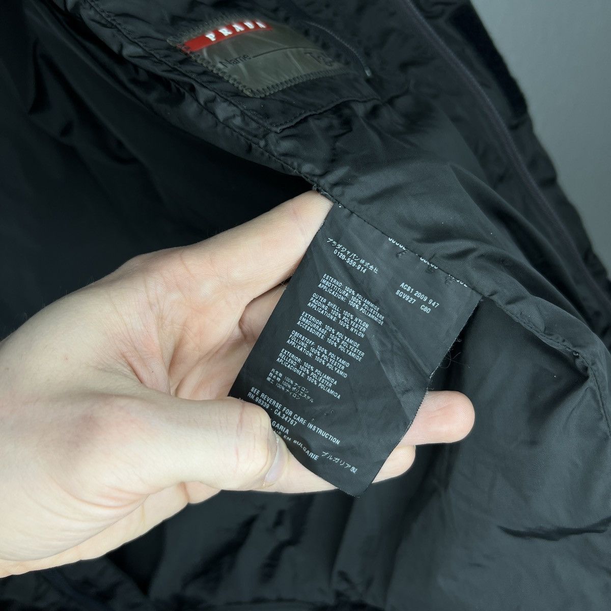 Prada Prada Puffer Light Jacket Sleeve Logo Black Grey Nylon Size US M / EU 48-50 / 2 - 8 Thumbnail