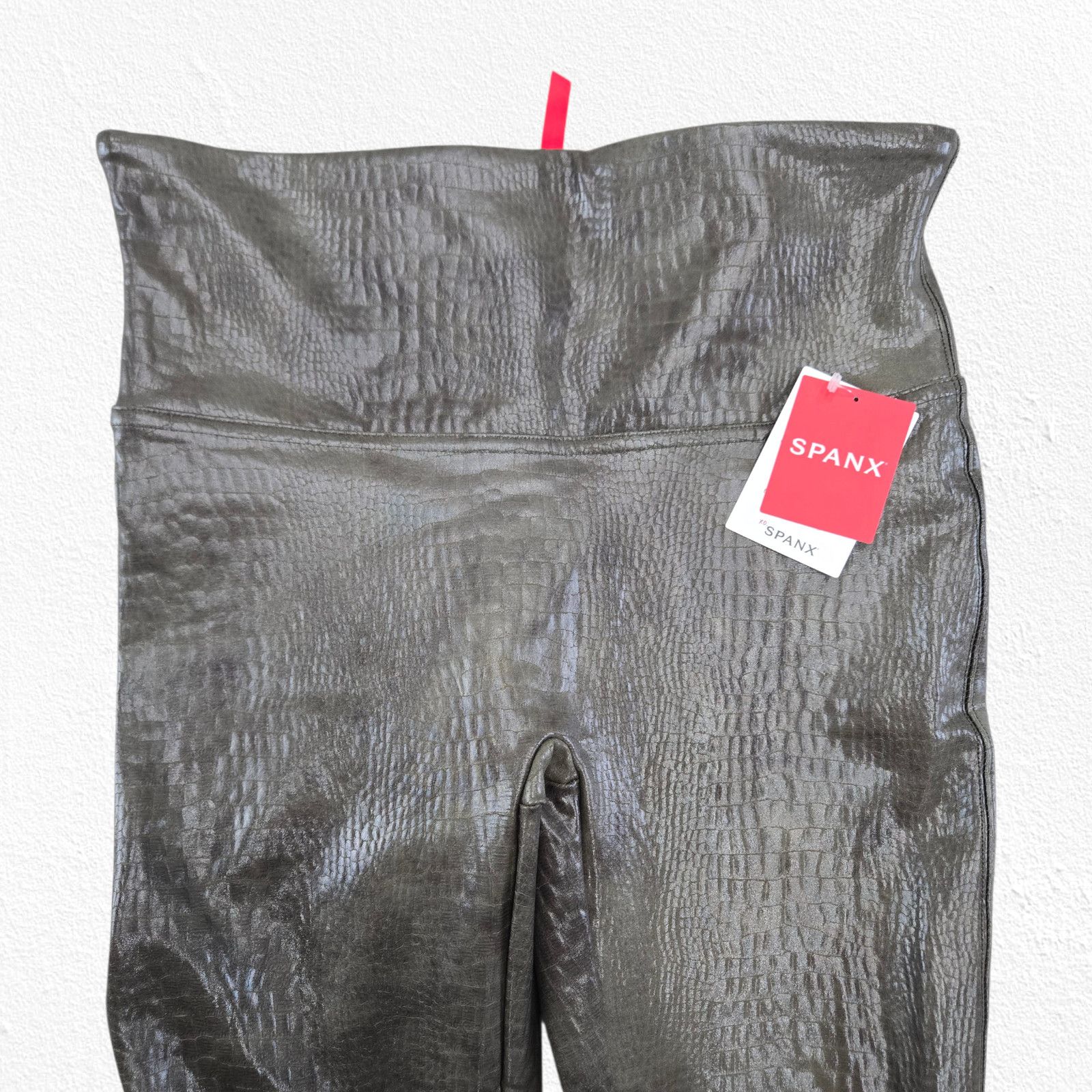 Spanx SPANX Croc Shine Leggings Olive M NWT Size 30" / US 8 / IT 44 - 4 Thumbnail