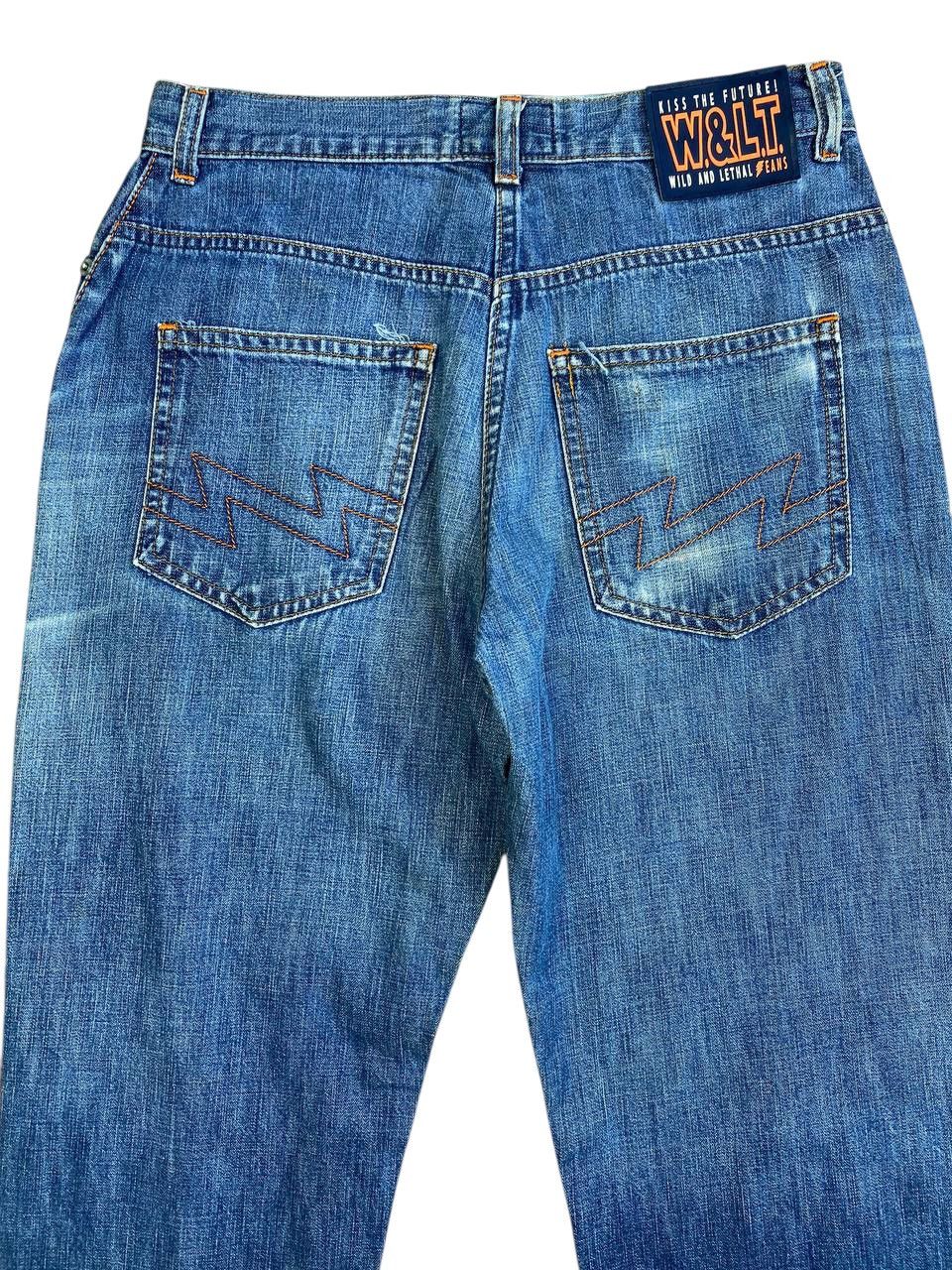 Walter Van Beirendonck W&LT Anatomical Curved Seam Slim Fit Washed Denim Size US 27 - 9 Thumbnail