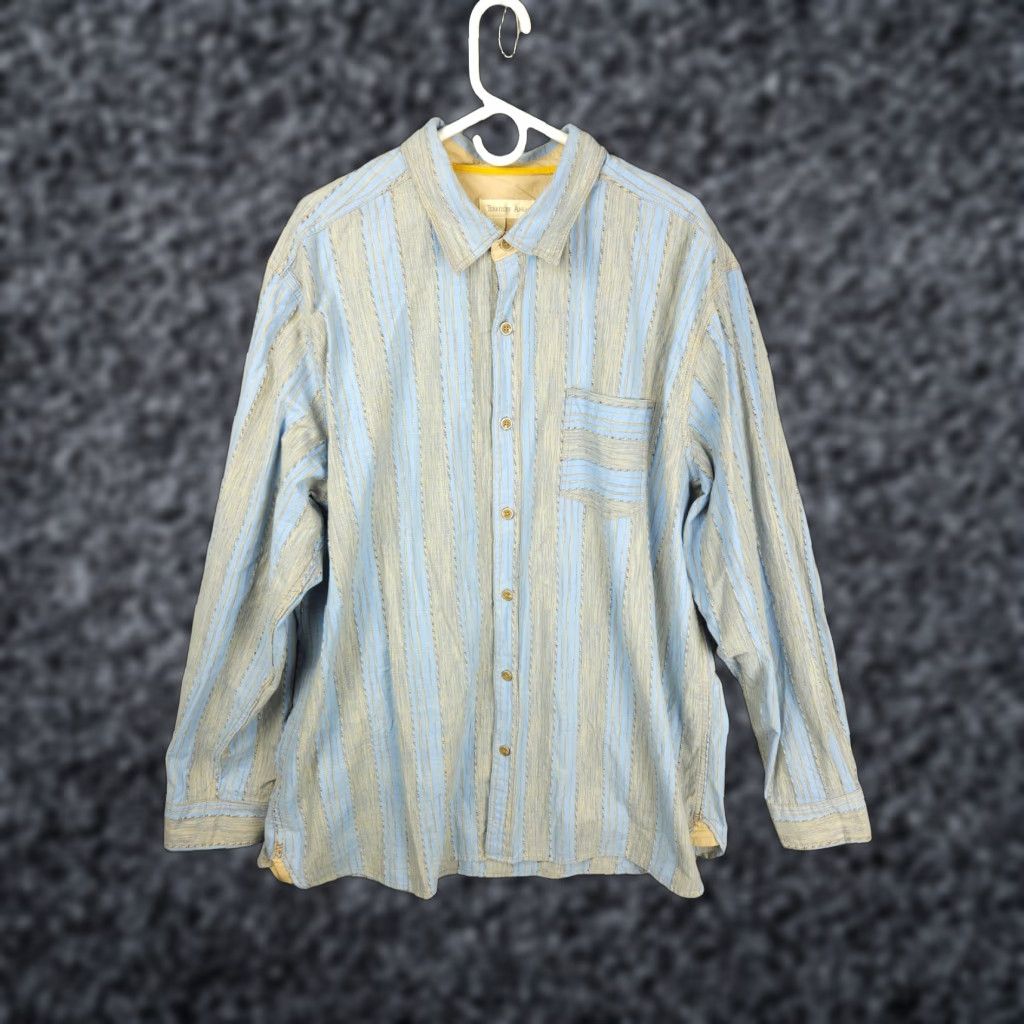 The Territory Ahead Territory Ahead Shirt Mens 2XL Blue Orange Striped Cotton Long Sleeve Woven Size US XXL / EU 58 / 5 - 1 Thumbnail