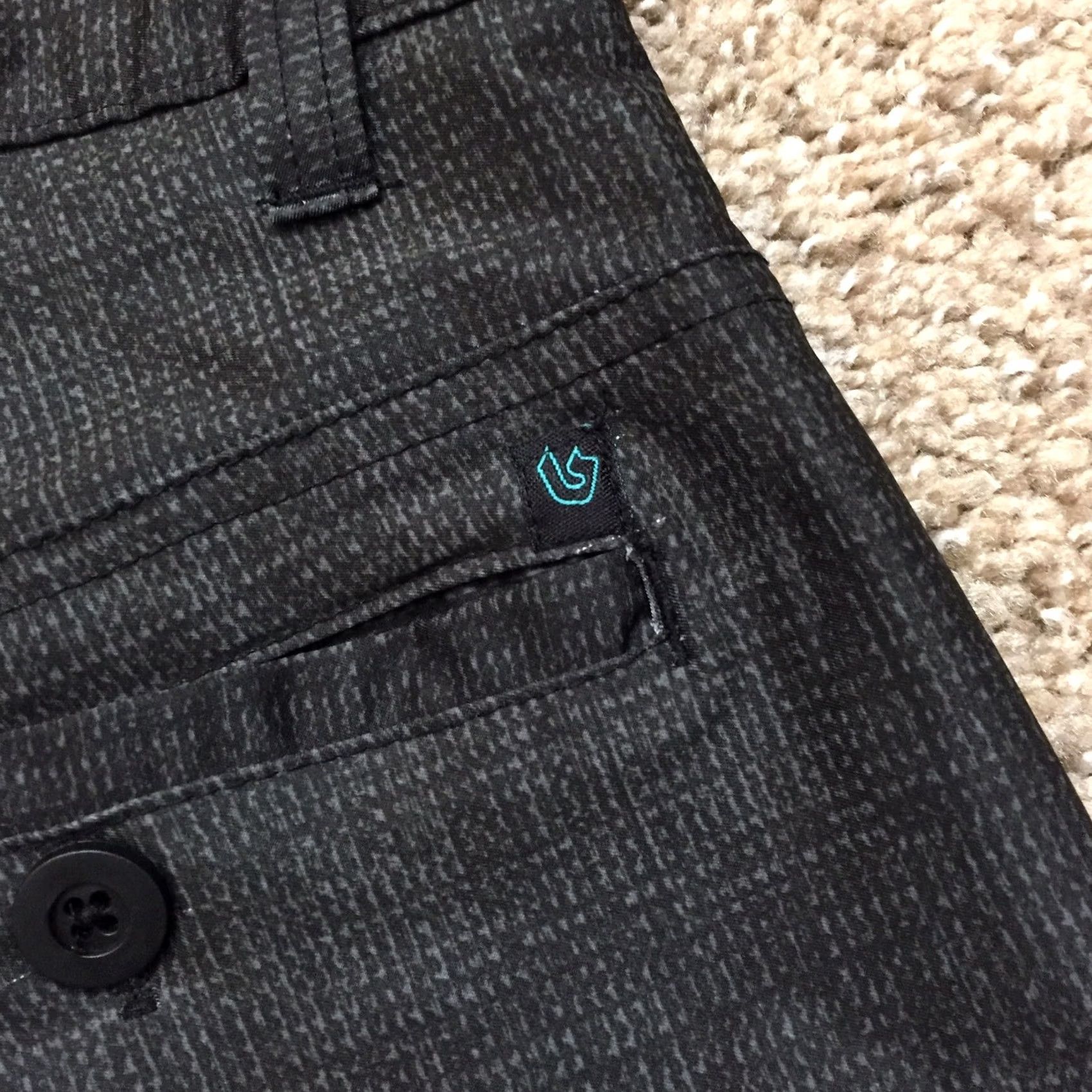 Burnside Burnside Mens Regular Chino Shorts - 32 Black Gray Polyester Size US 32 / EU 48 - 6 Thumbnail