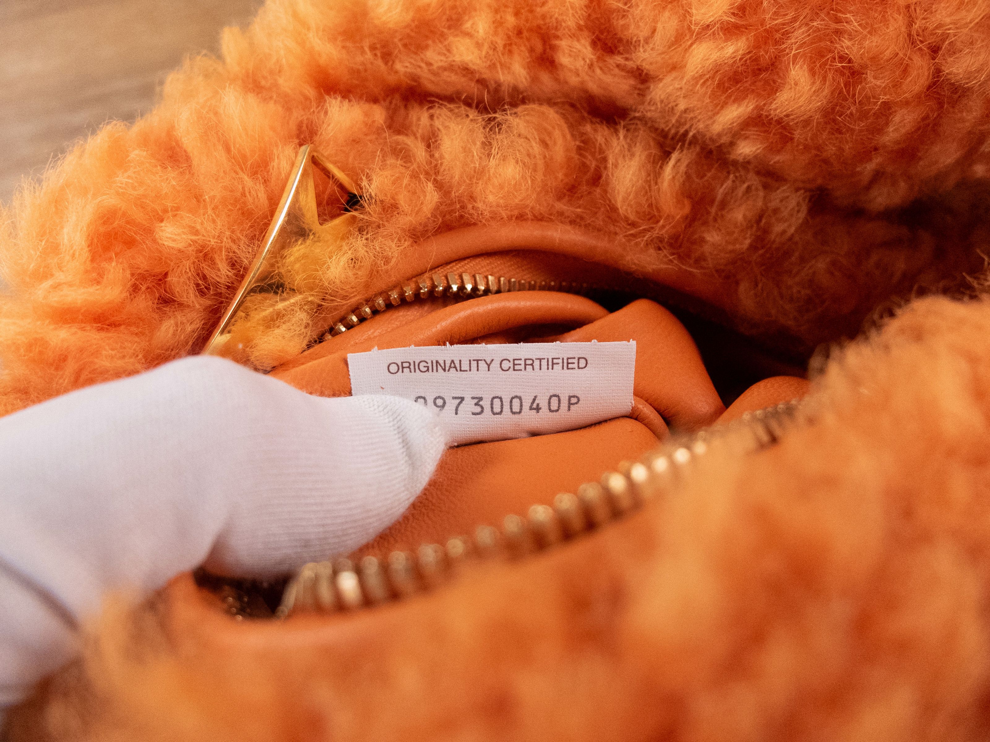 Bottega Veneta BOTTEGA VENETA Jodie mini orange shearling lamb fur bag Size ONE SIZE - 12 Thumbnail