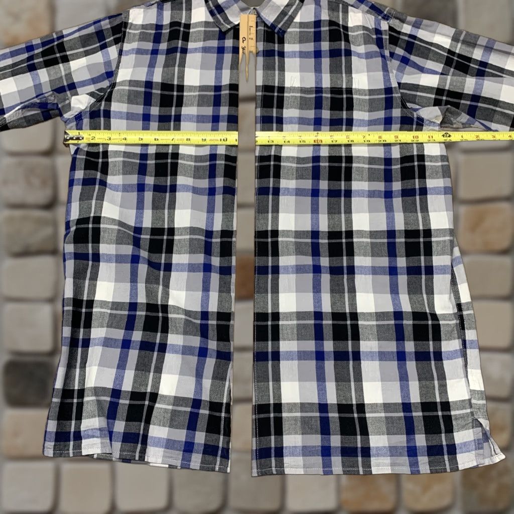 Wrangler Wrangler Short Sleeve Shirt Mens Large Blue Back White Plaid Button Up Western Size US L / EU 52-54 / 3 - 1 Thumbnail