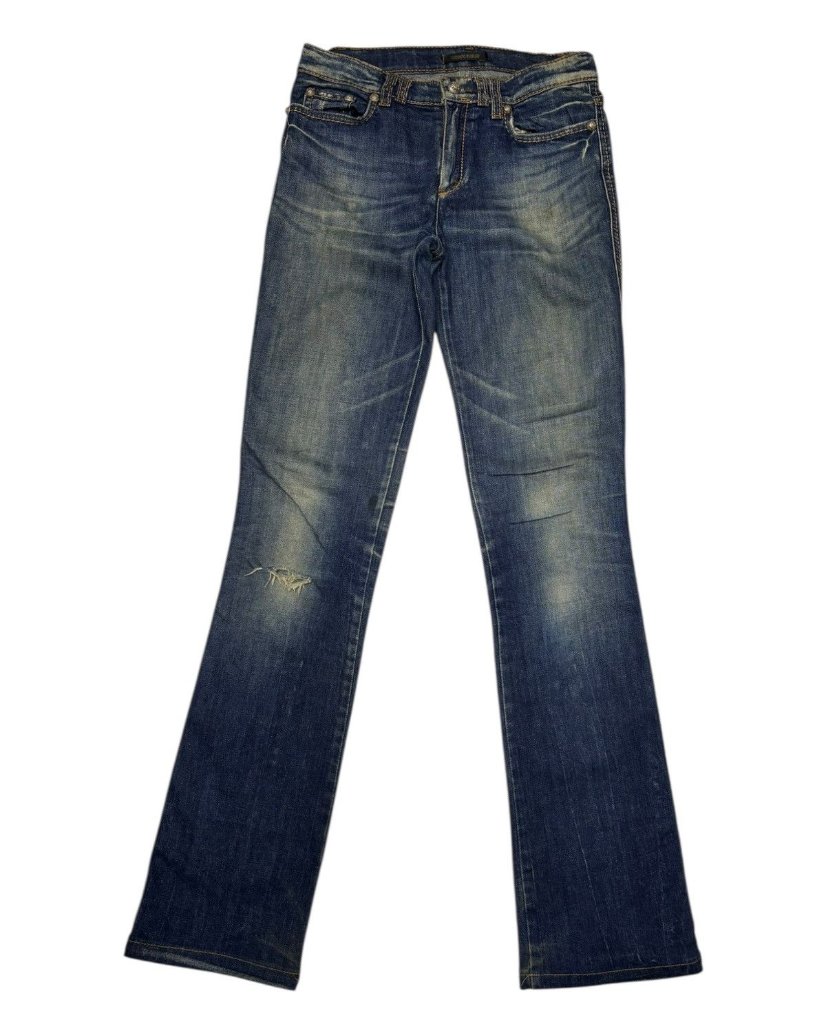 Just Cavalli × Roberto Cavalli ROBERTO CAVALLI LEOPARD DISTRESSED FLARE JEANS Size 29" - 7 Thumbnail