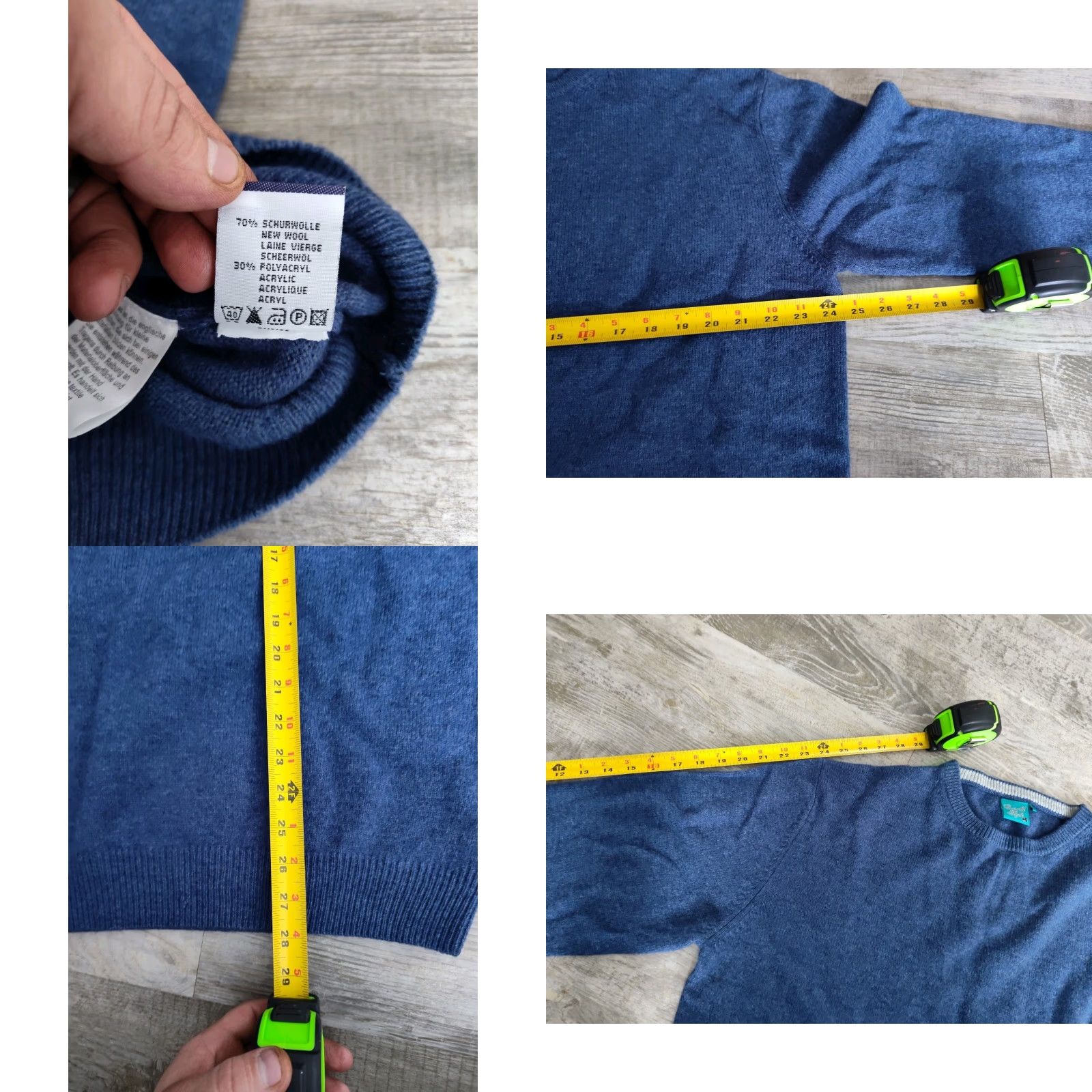 Vintage Emerald Style Sweater Men Size XXL Wool Blend V-Neck Long Sleeve Blue Pullover Knit Casual Travel Golf Mens Size US XXL / EU 58 / 5 - 8 Thumbnail