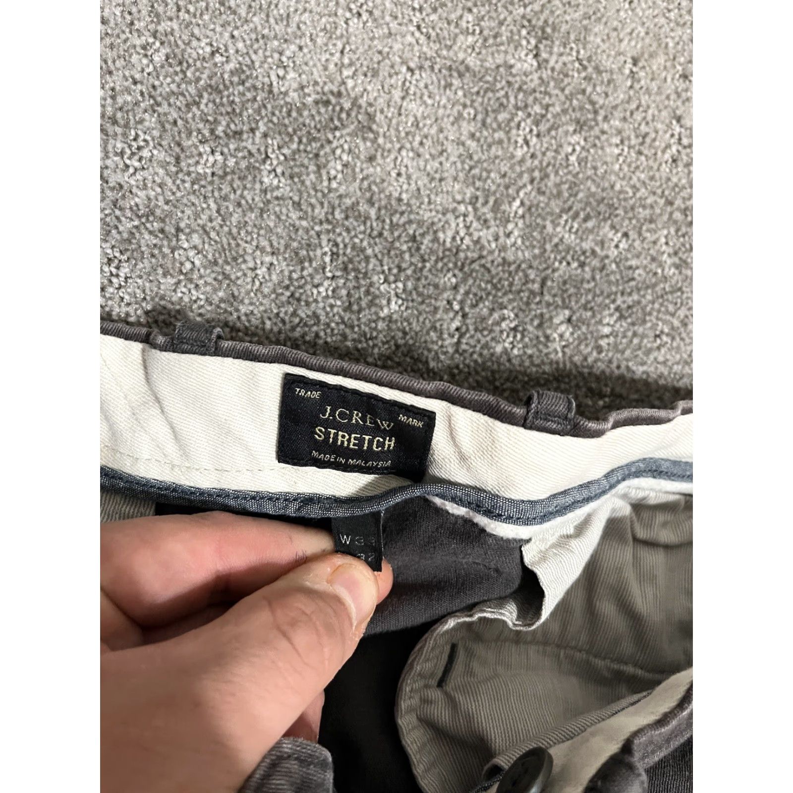 J.Crew VINTAGE J.CREW 484 Slim Straight Chino Pants Gray 33x28 Men’s Flat Front Cotton Stretch Size US 33 - 5 Thumbnail