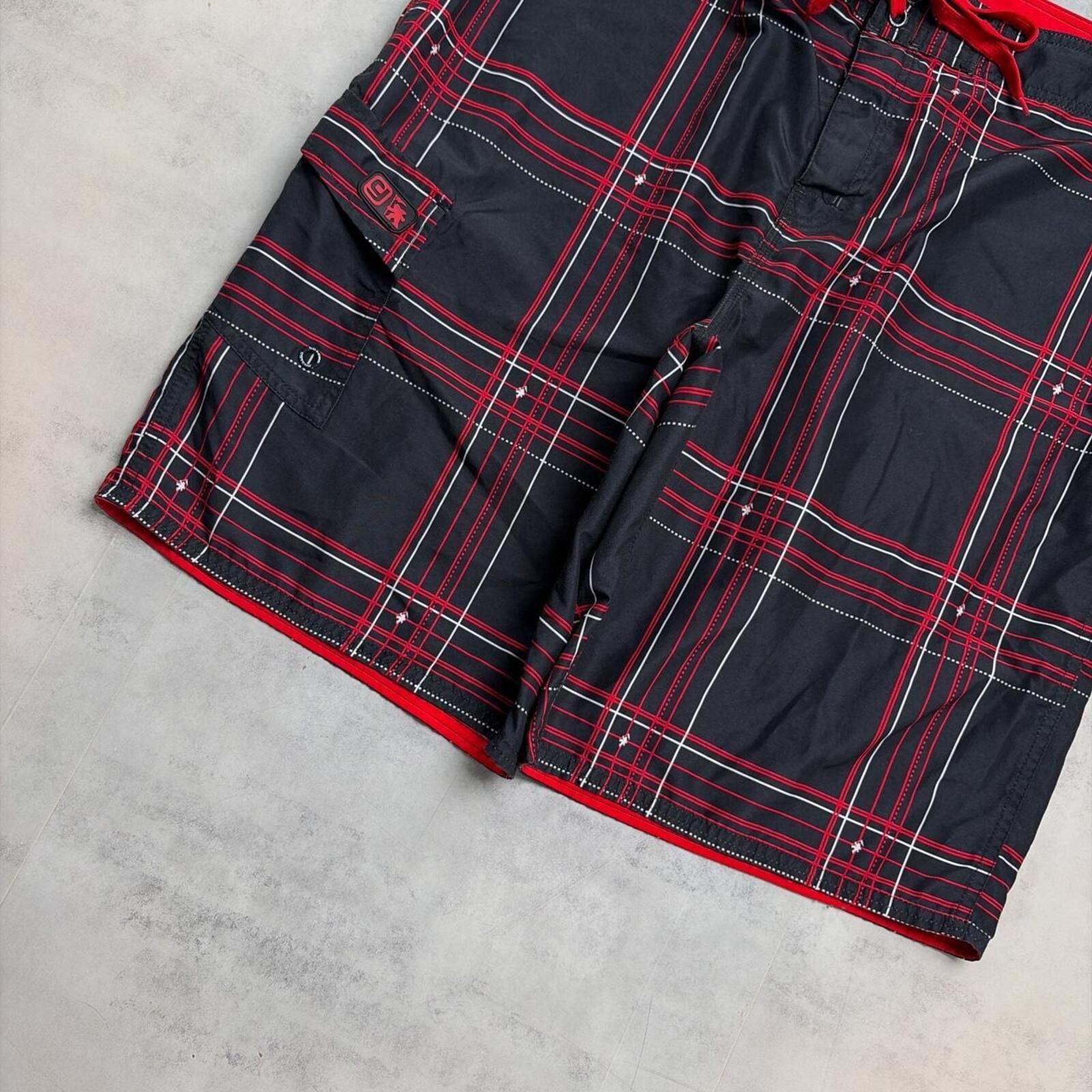 Gotcha Y2K Black Gotcha Grunge Surf Baggy Plaid Board Shorts Size US 38 / EU 54 - 3 Thumbnail