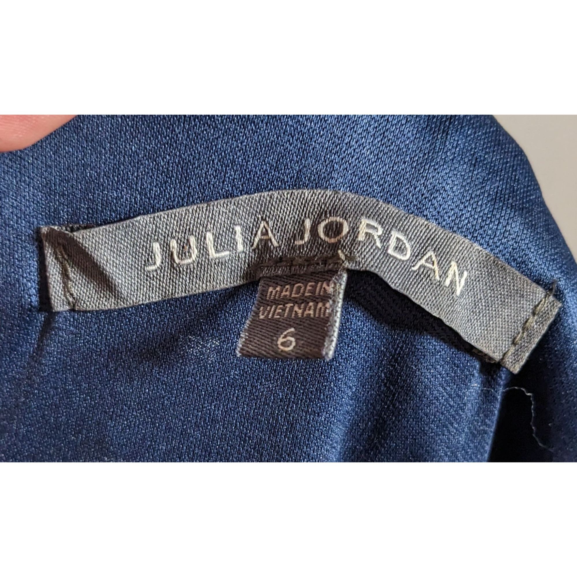 Other Julia Jordan Eyelet Dress Navy Blue With Ruffled Edge Size M / US 6-8 / IT 42-44 - 5 Thumbnail
