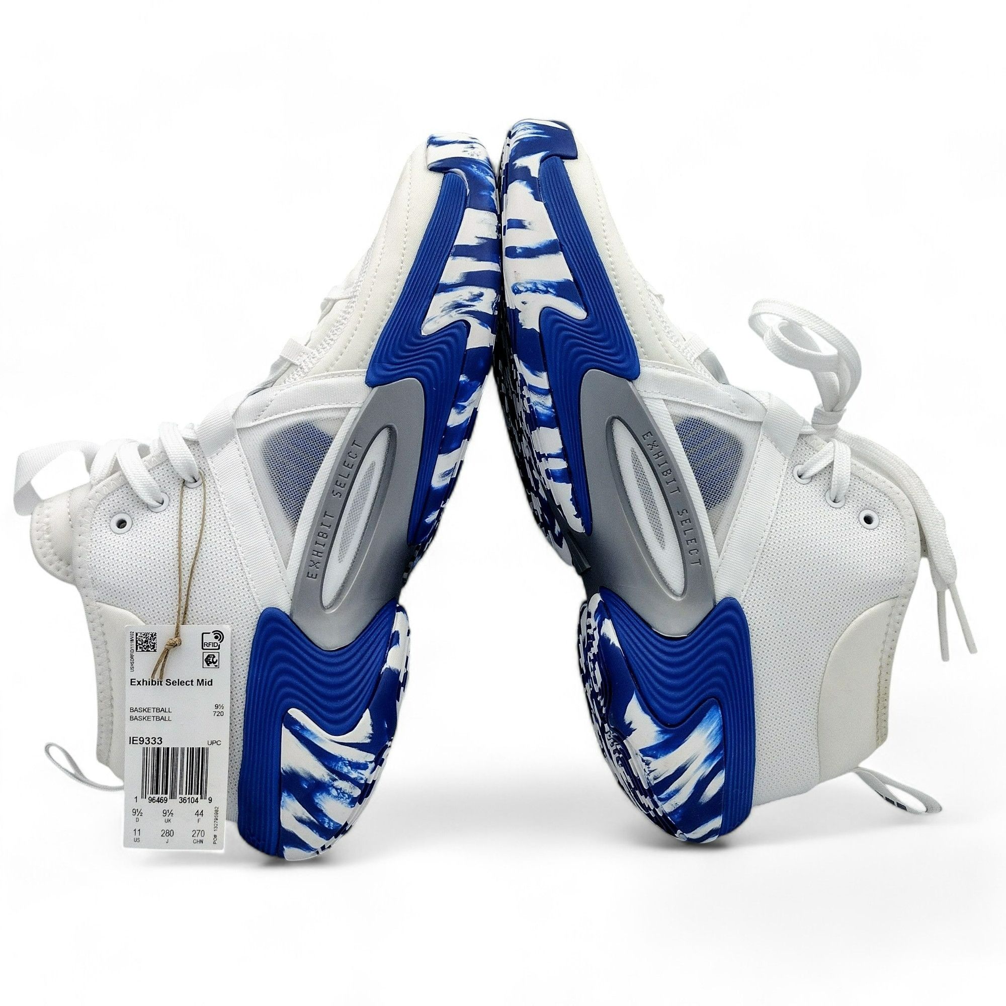 Adidas Adidas Exhibit Select Basketball Shoes White/Blue Marble NEW Size US 11 / EU 44 - 6 Thumbnail