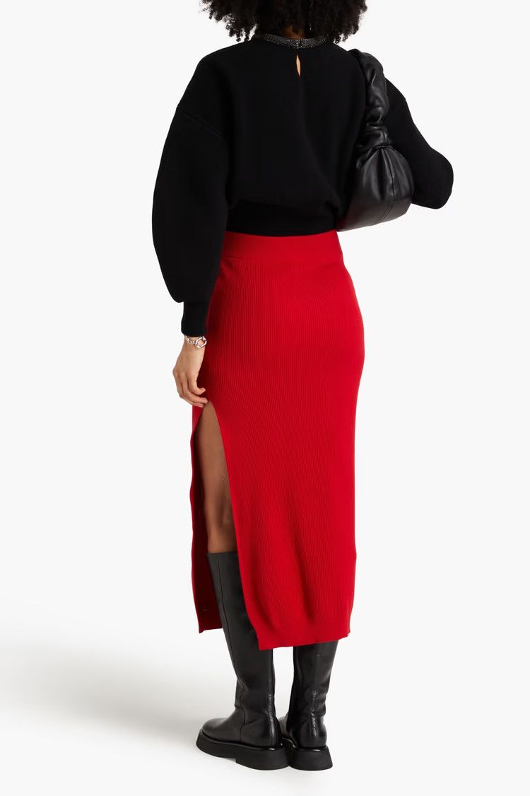 Brunello Cucinelli o1y0725 Midi Skirt in Red Size 28" / US 6 / IT 42 - 3 Thumbnail