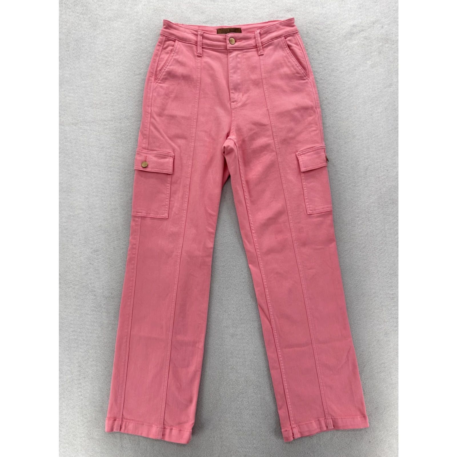 Vintage Judy Blue Cargo Jeans Womens 27 Pink High Rise Straight Denim Jeans Cargo Pocket Size 27" / US 4 / IT 40 - 2 Thumbnail