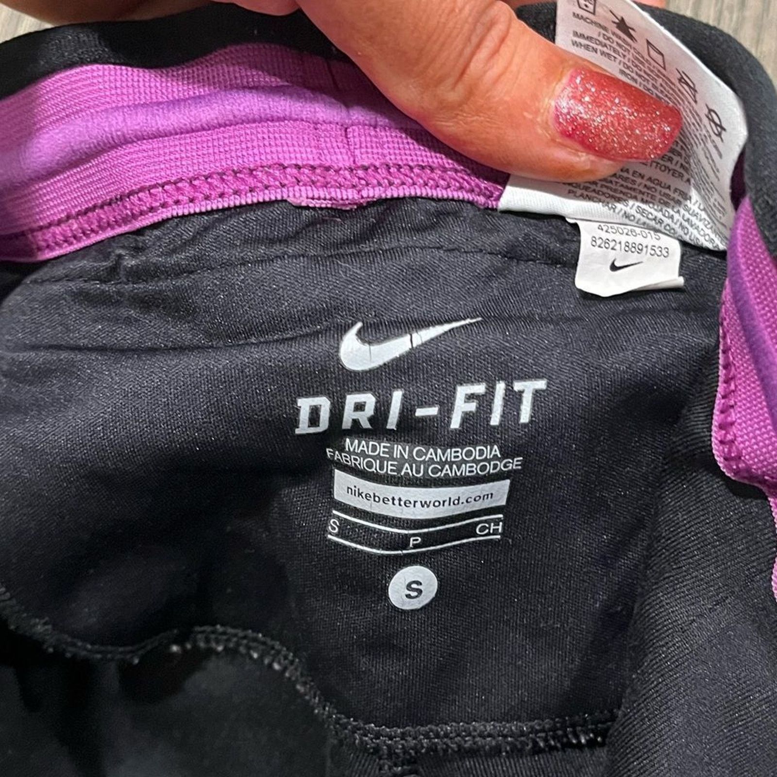 Nike Nike Dri-Fit Athletic Capri Leggings Black Purple Size S Size 24" / US 00 / IT 34 - 4 Thumbnail