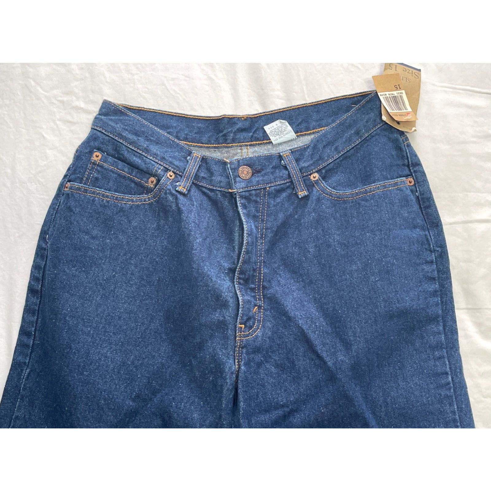 Levi's VINTAGE Levi's 544 Slim Jeans Women W30 L32 15 NWT MADE IN USA Blue Denim 100% Cotton 80s Slimming Regular Womens Size 36" / US 14 / IT 50 - 5 Thumbnail