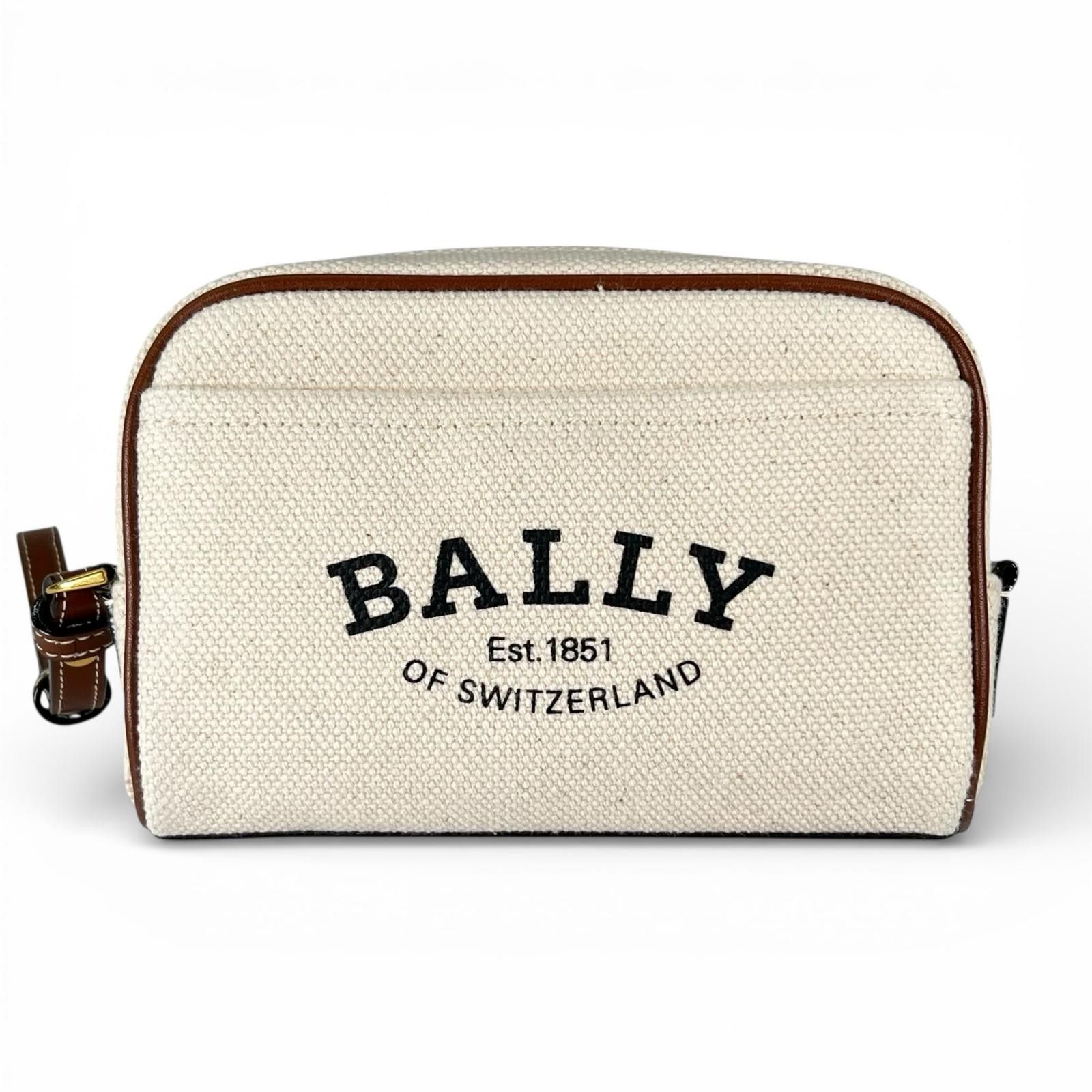 Bally Bally Leather Canvas Clutch Bag Textile Clutch Bag DUTY FREE for USA