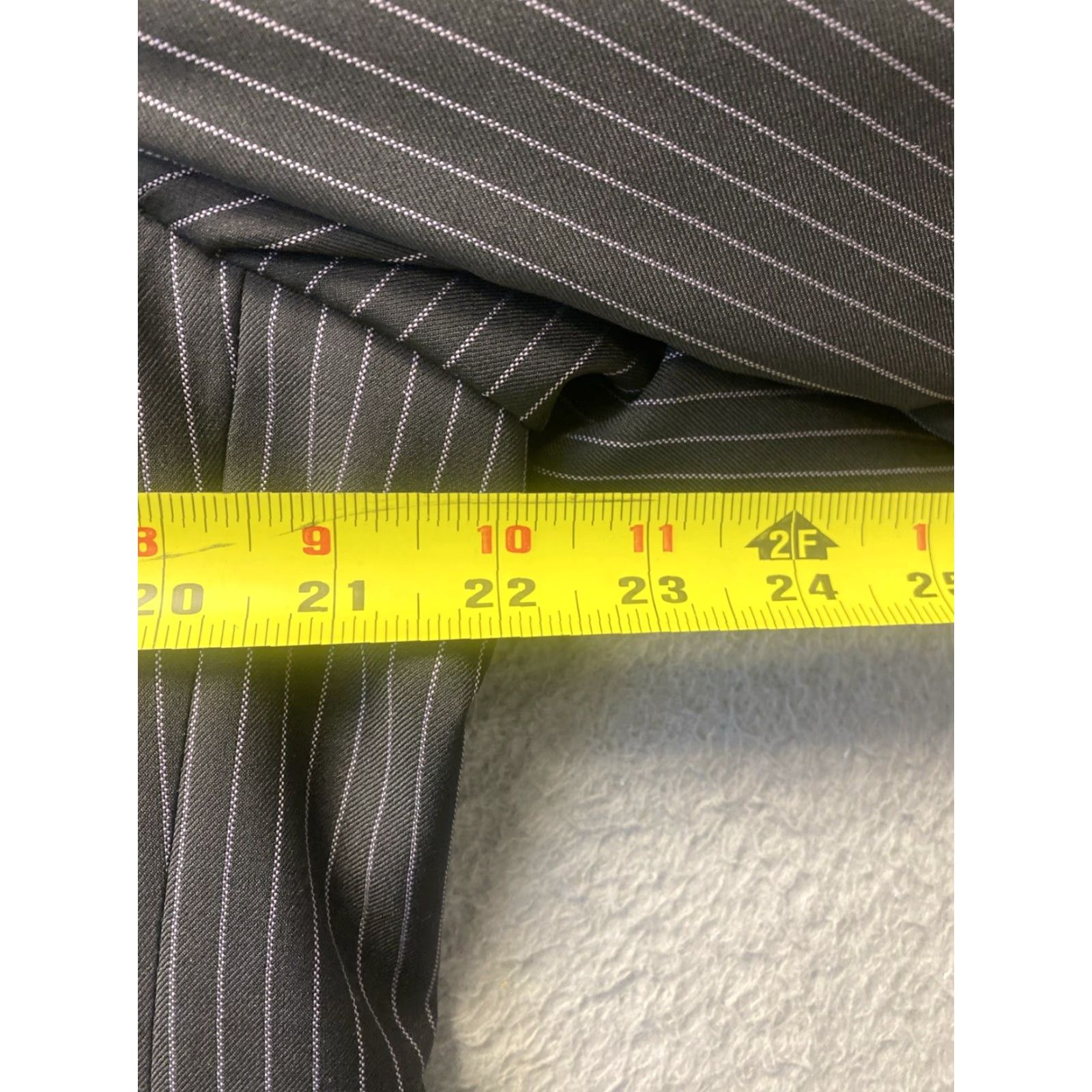 Vintage Zandello Blazer Jacket Suit Jacket Striped Black 44L Men Regular Long Three-Button Business Formal Mens 54 Chest Polyester Dry Clean Only Size 44R - 4 Thumbnail