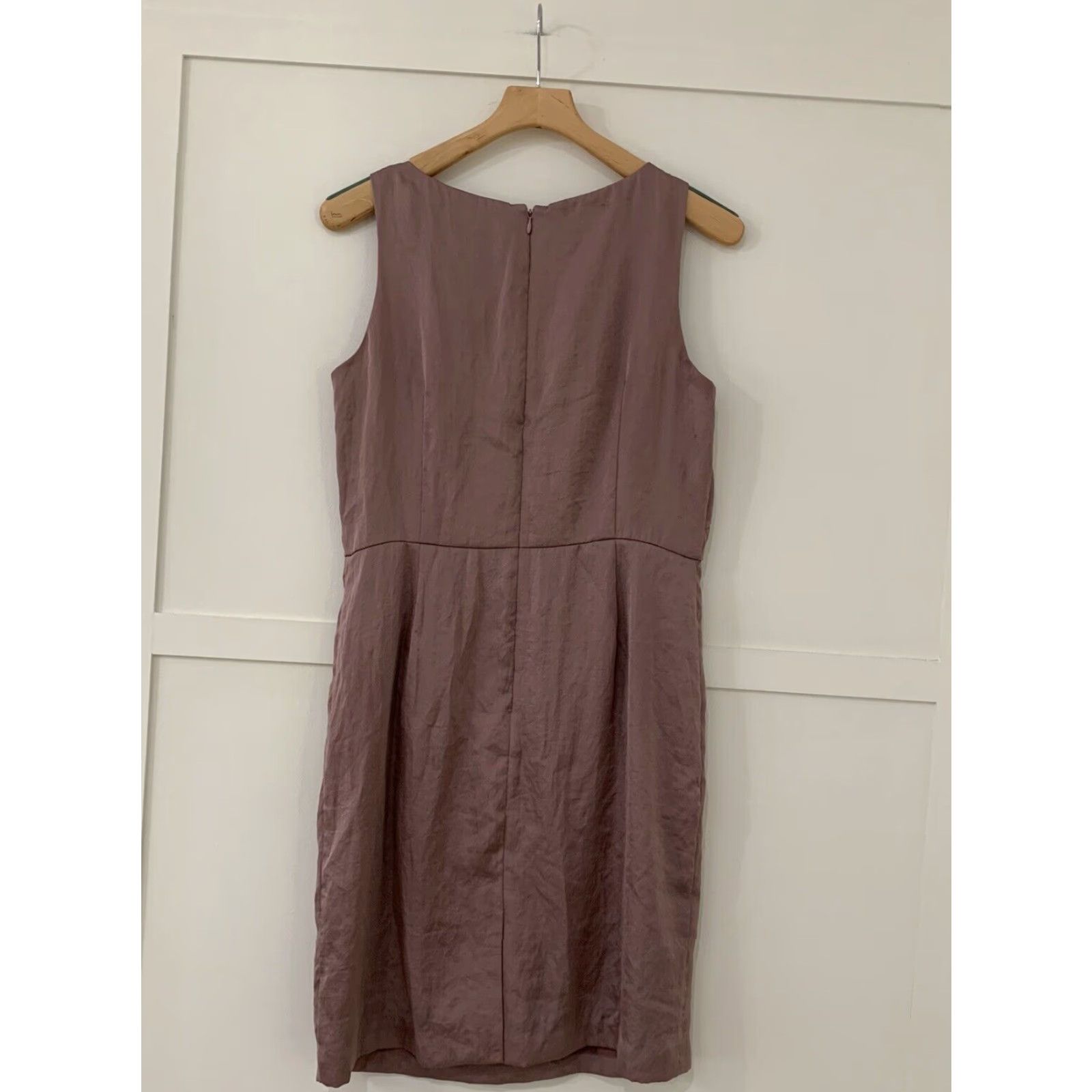 Ann Taylor Ann Taylor Loft Sateen Dress Sz 10 Lilac Sleeveless Ruffles Sheath Party Wedding Size L / US 10 / IT 46 - 2 Thumbnail