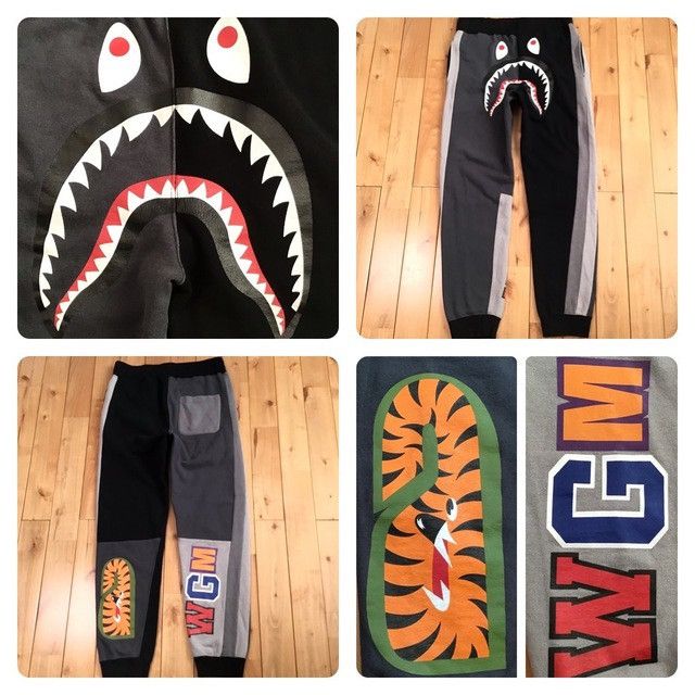 Bape BAPE CRAZY SHARK SLIM FIT SWEAT PANTS a bathing ape ★size M Size US 32 / EU 48 - 1 Thumbnail