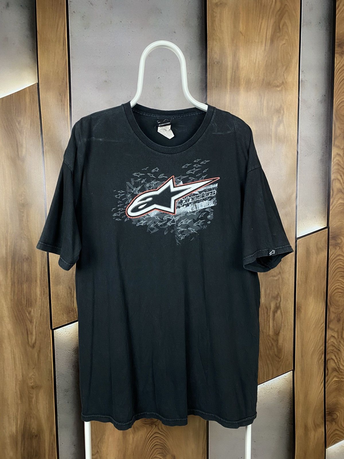 Alpinestars 🗻Vintage 90s T-Shirt Alpinstar Faded Big Logo VTG Tee🗻 Size US XL / EU 56 / 4 - 1 Thumbnail