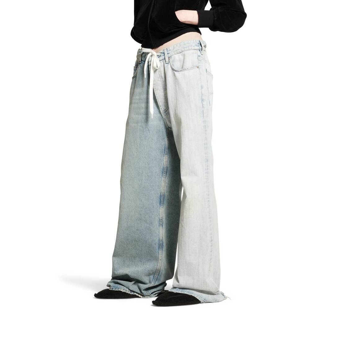 Balenciaga o1tr1nto0526 Fifty-Fifty Pants in Blue Size 25" / US 0 / IT 36 - 2 Thumbnail