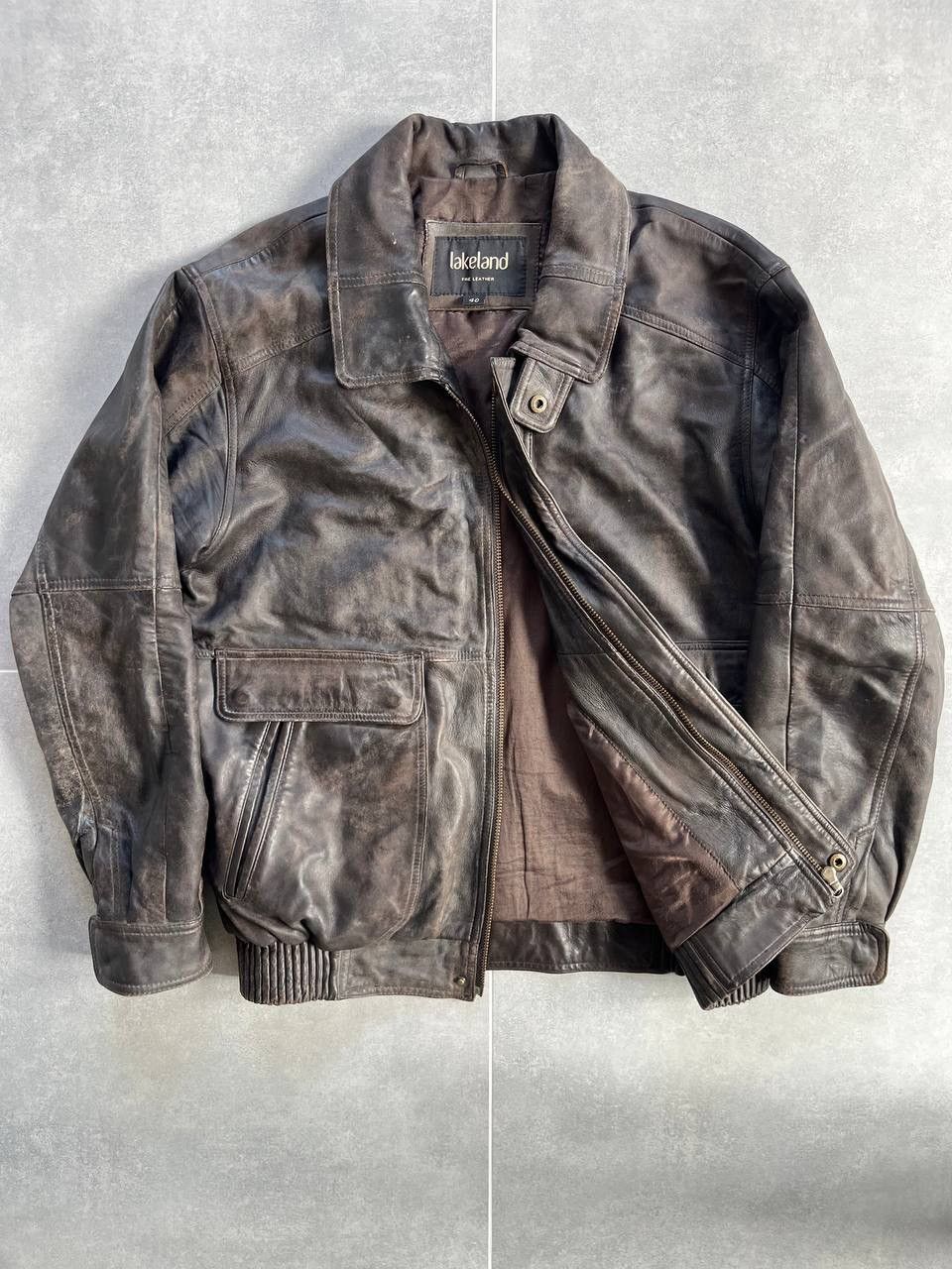 Genuine Leather Vintage Lakeland Distressed Leather Pilot Bomber Size US M / EU 48-50 / 2 - 4 Thumbnail