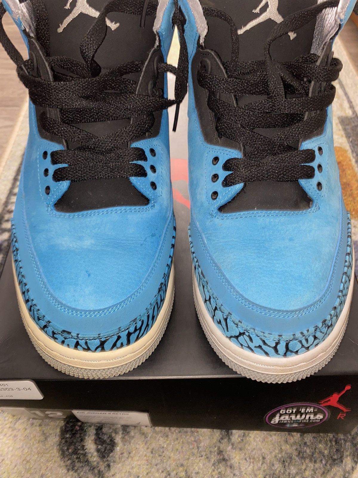 Jordan Brand × Nike Jordan 3 Retro Powder Blue Size US 12 / EU 45 - 6 Thumbnail