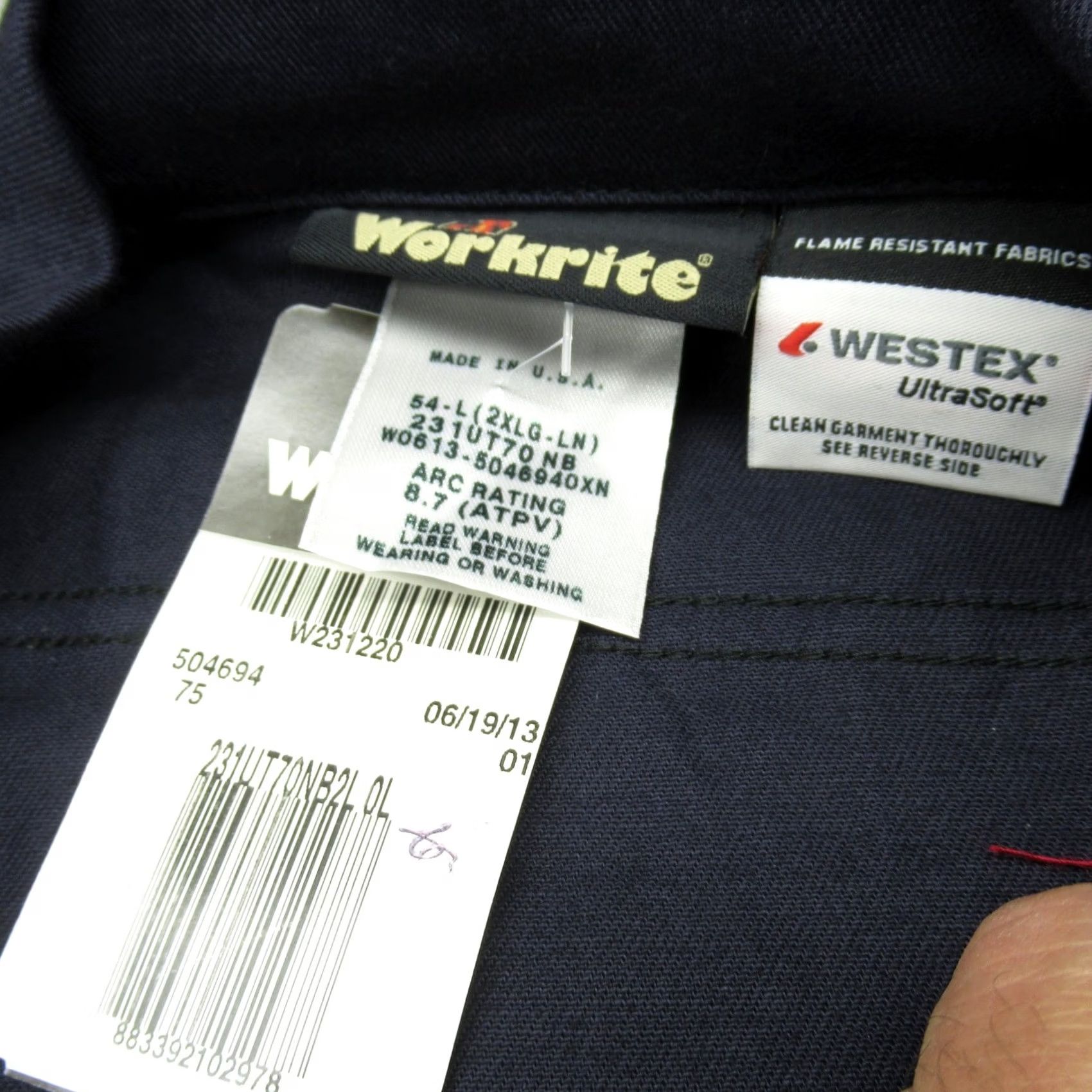 Vintage VINTAGE Workrite Uniform Shirt XXL Navy Flame Resistant Leadership Long Sleeve USA NEW Size US XXL / EU 58 / 5 - 7 Thumbnail