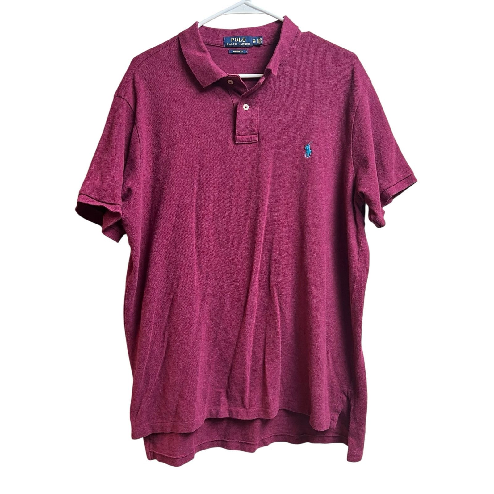 Polo Ralph Lauren Polo Ralph Lauren Men's Purplish Custom Fit Polo XL Size US XL / EU 56 / 4 - 1 Thumbnail