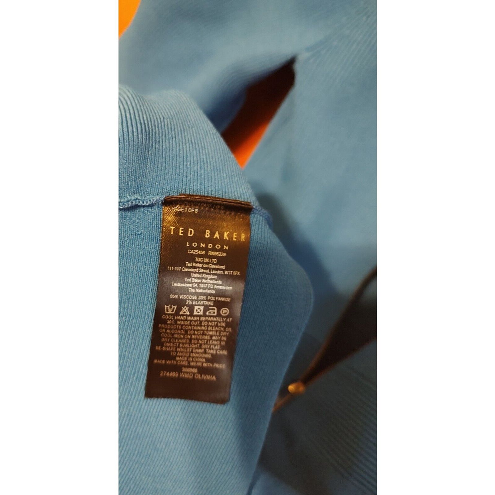 Ted Baker NEW TED BAKER Olivia Knit Rib Skater Dress BLUE Size XS / US 0-2 / IT 36-38 - 8 Thumbnail