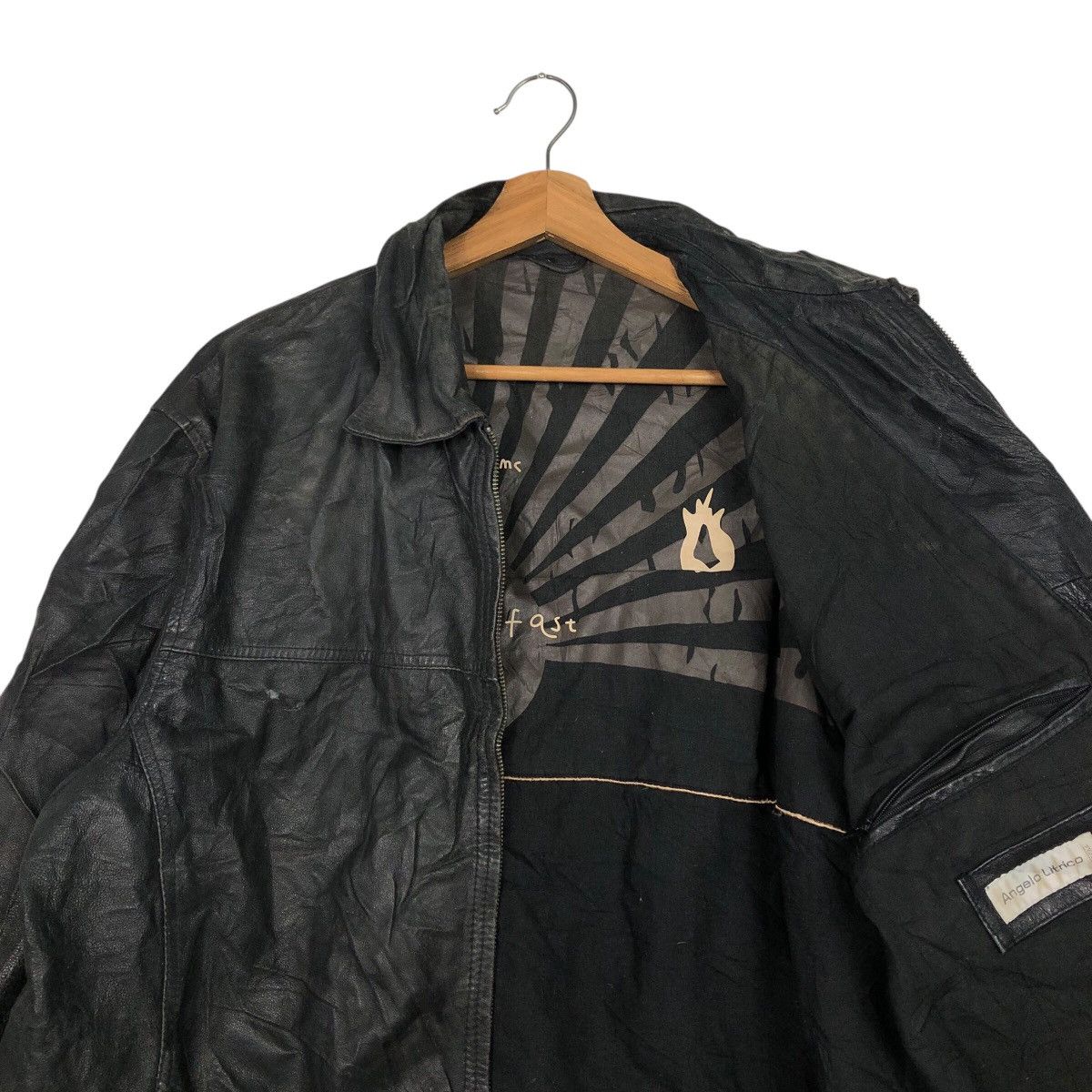 Japanese Brand 📌Vintage Leather Biker Jacket Angelo Litrico Issey Miyake Size US M / EU 48-50 / 2 - 13 Thumbnail